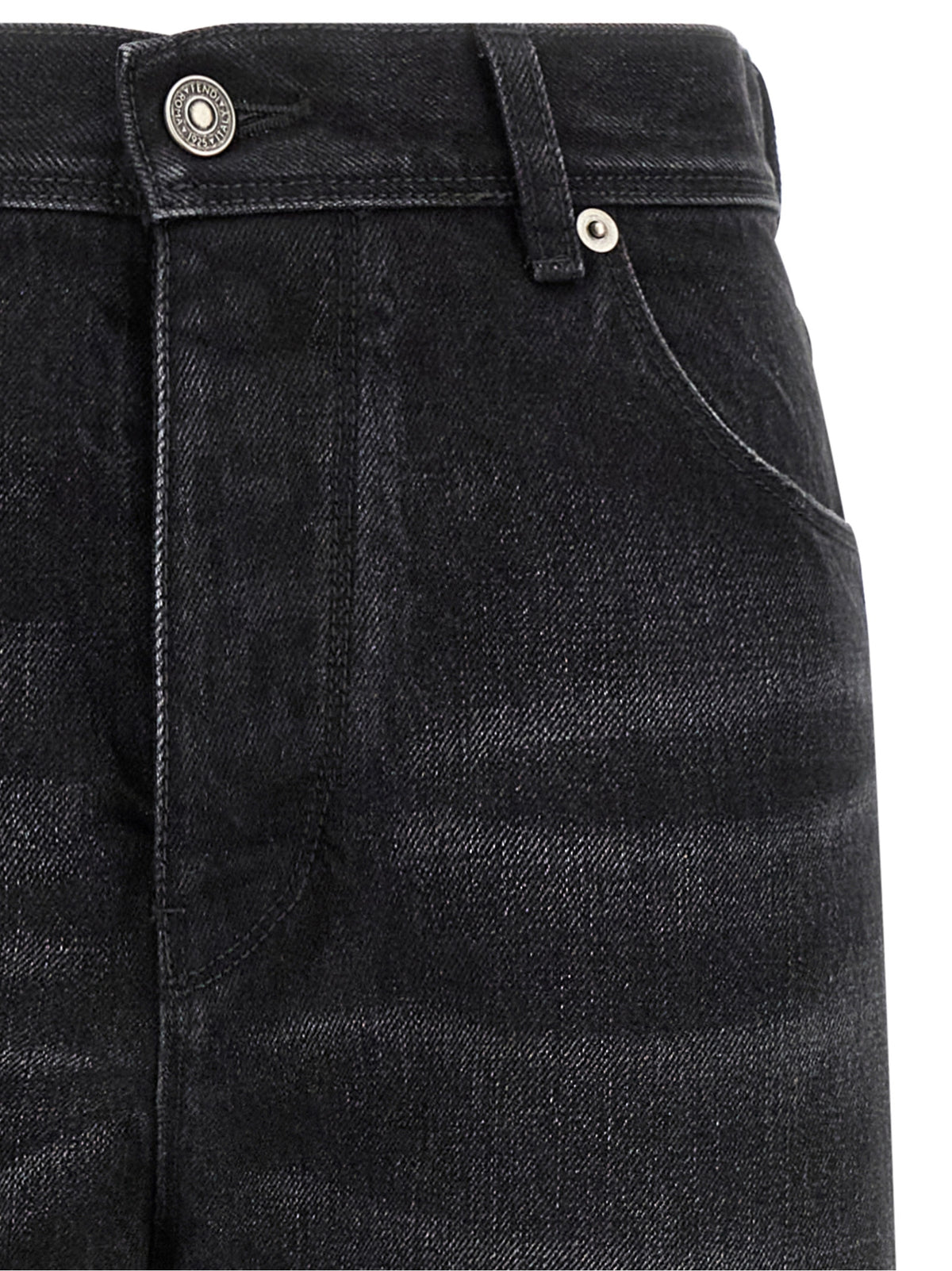 Fendi Women Yellow Stitching Jeans With Visible Thread