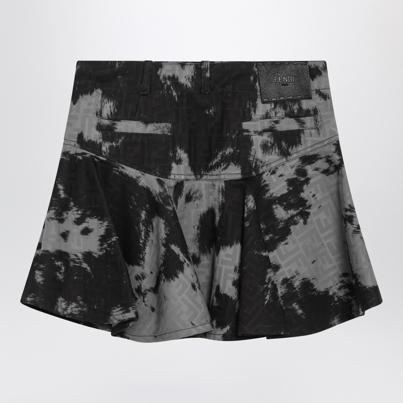 Fendi Black Ff Animalier Denim Skirt Women FENDI