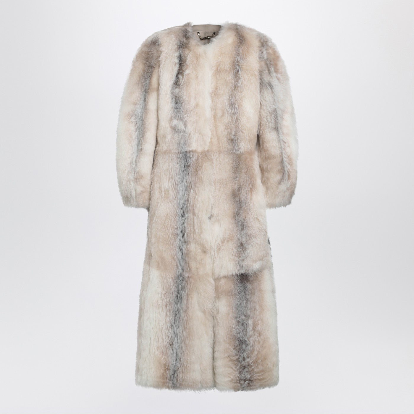 Fendi White Dorsato Shearling Coat Women FENDI