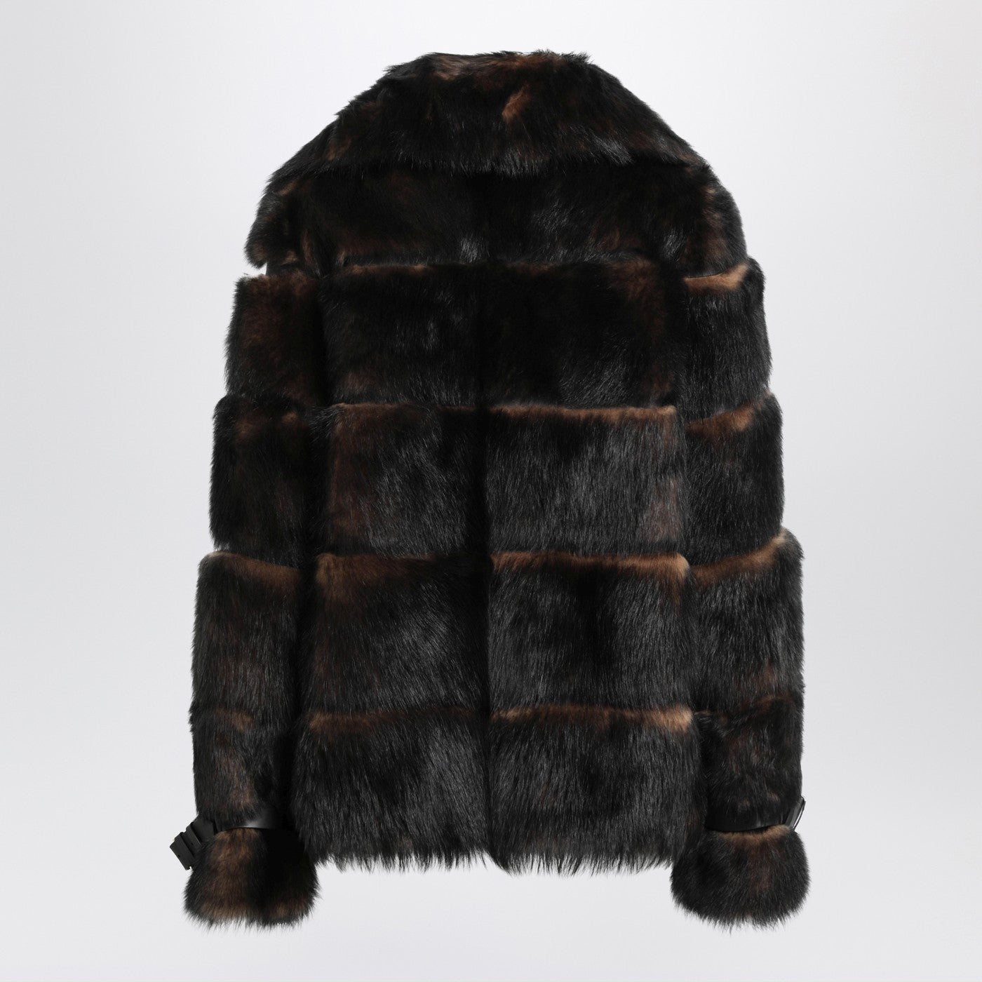 Fendi Brown Sheepskin Jacket With Nappa Leather Trim Women FENDI