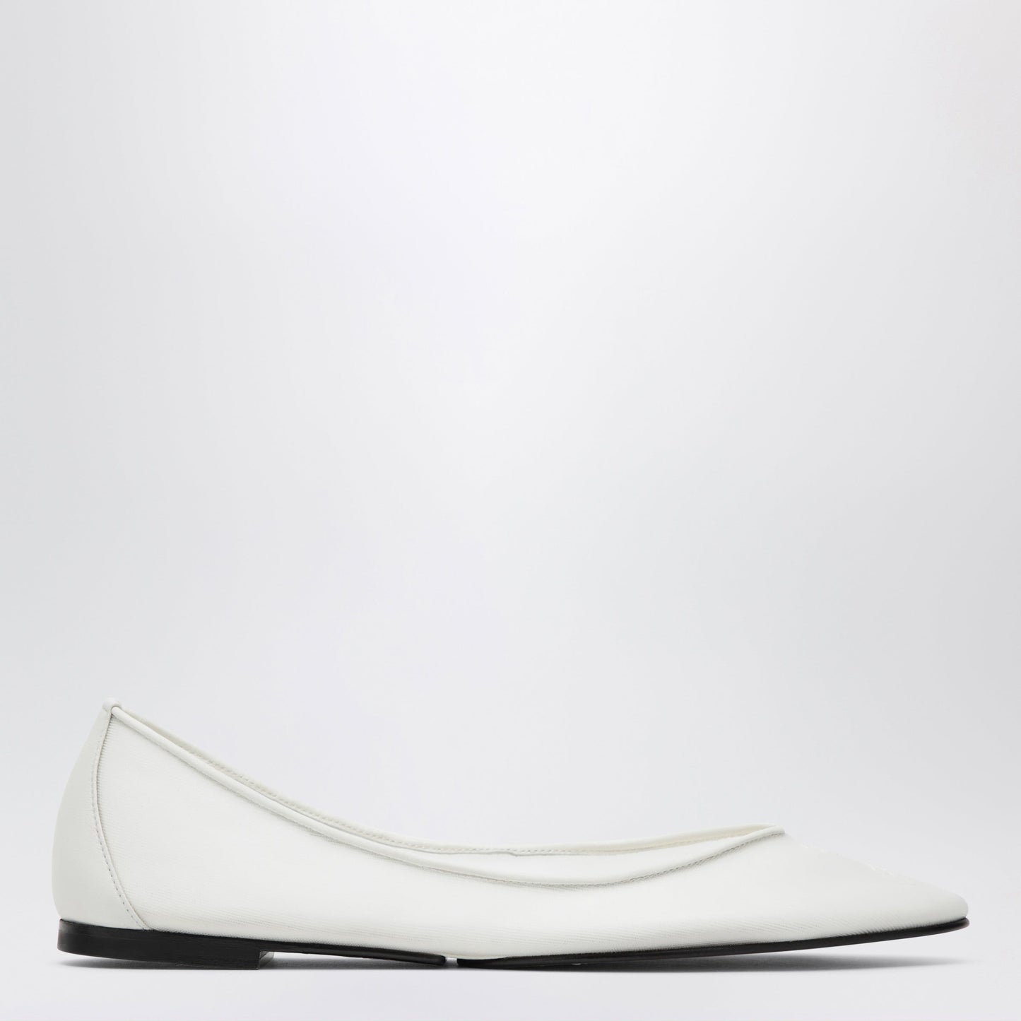 Jacquemus Pointed Ballerina Flats In White Calfskin Women JACQUEMUS
