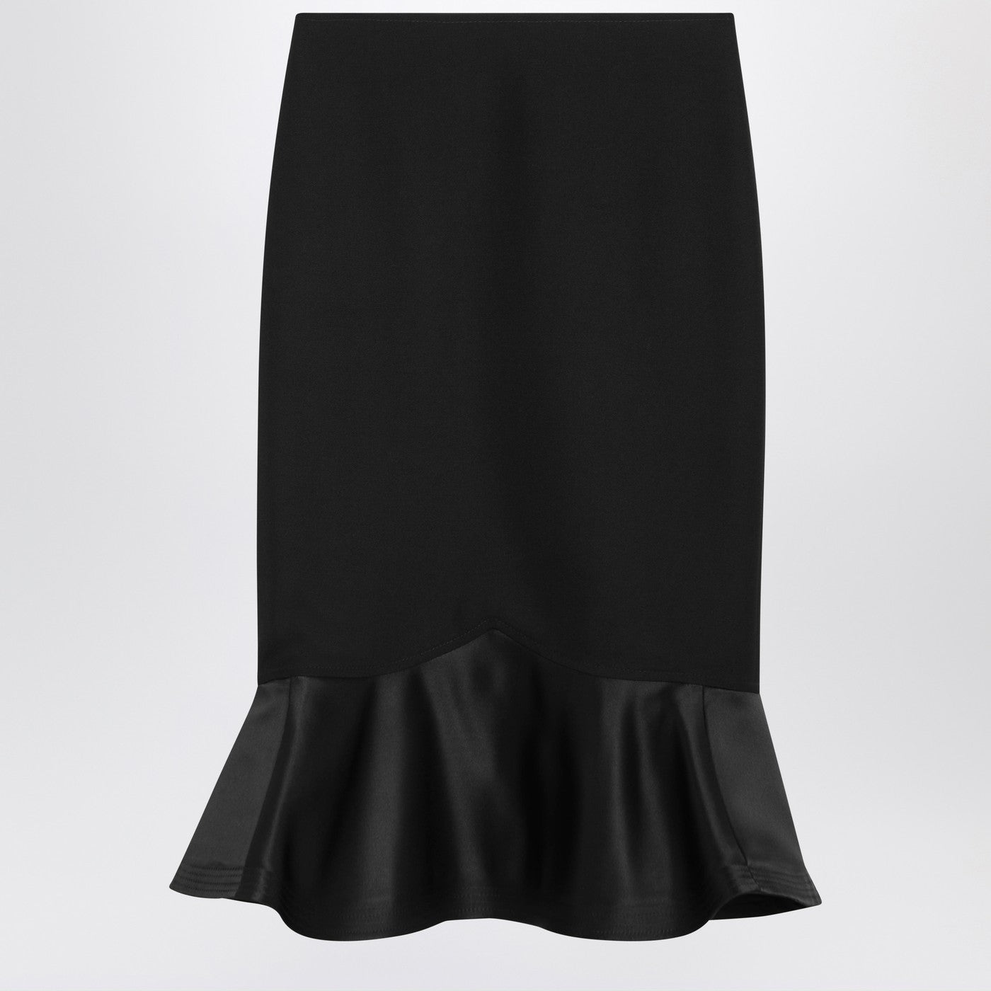 Fendi Black Grain De Poudre Wool Skirt Women FENDI