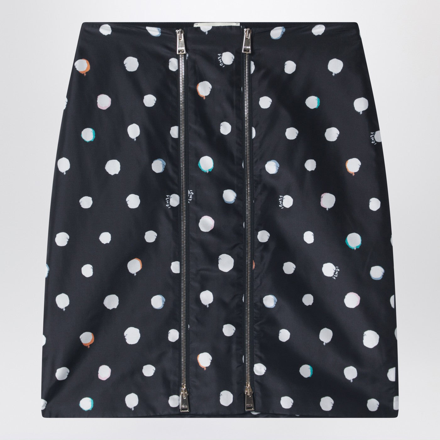 Fendi Black Printed Taffeta Skirt Women FENDI