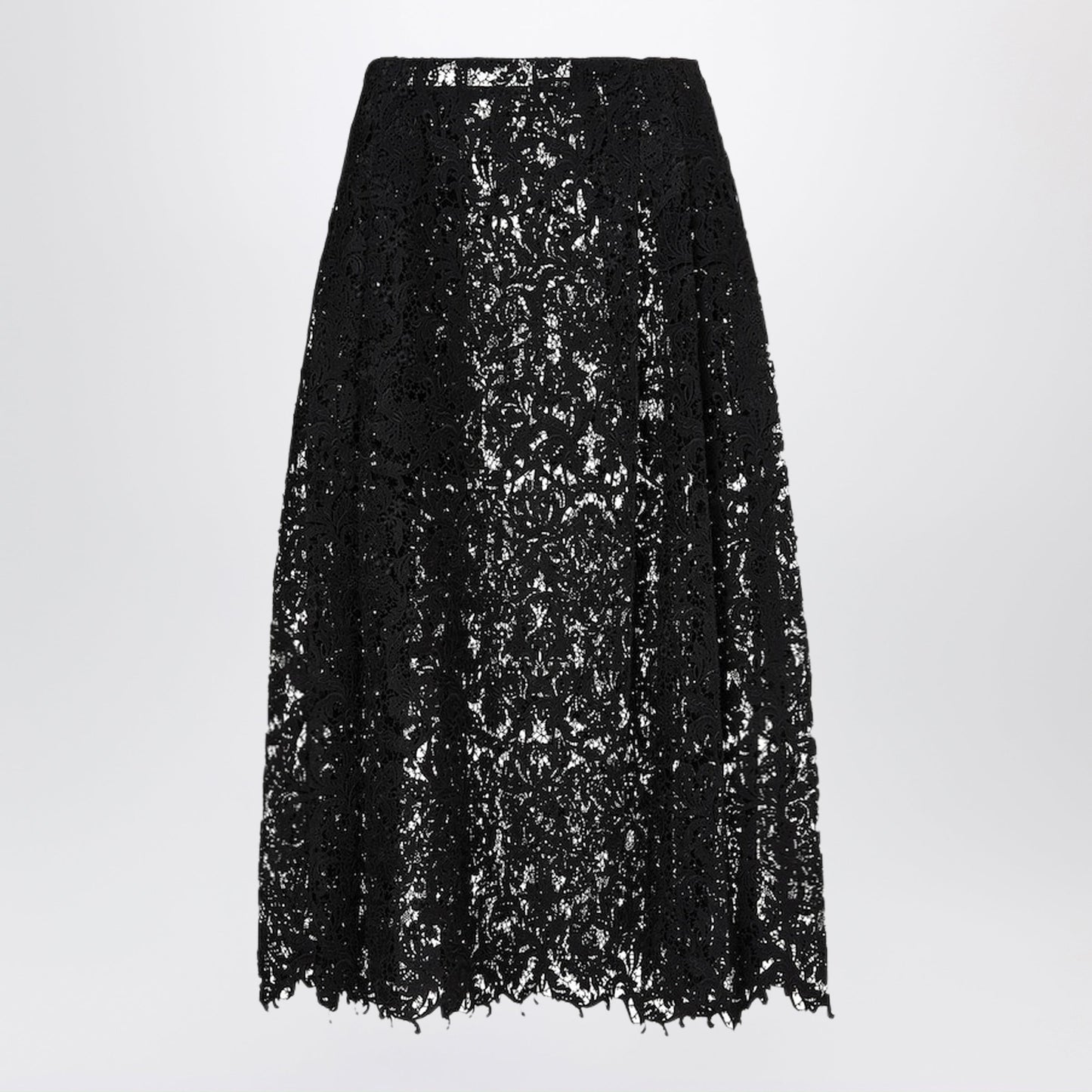 Fendi Black Macrame Lace Skirt Women FENDI