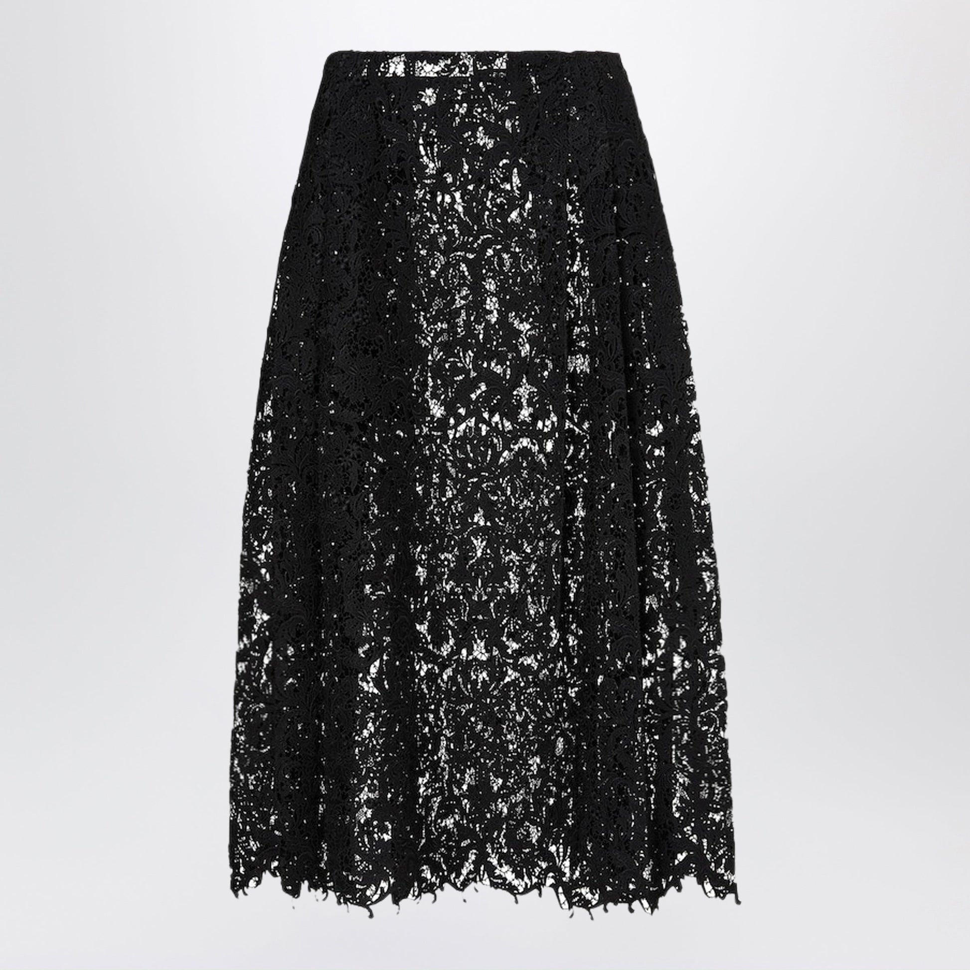 Fendi Black Macrame Lace Skirt Women FENDI