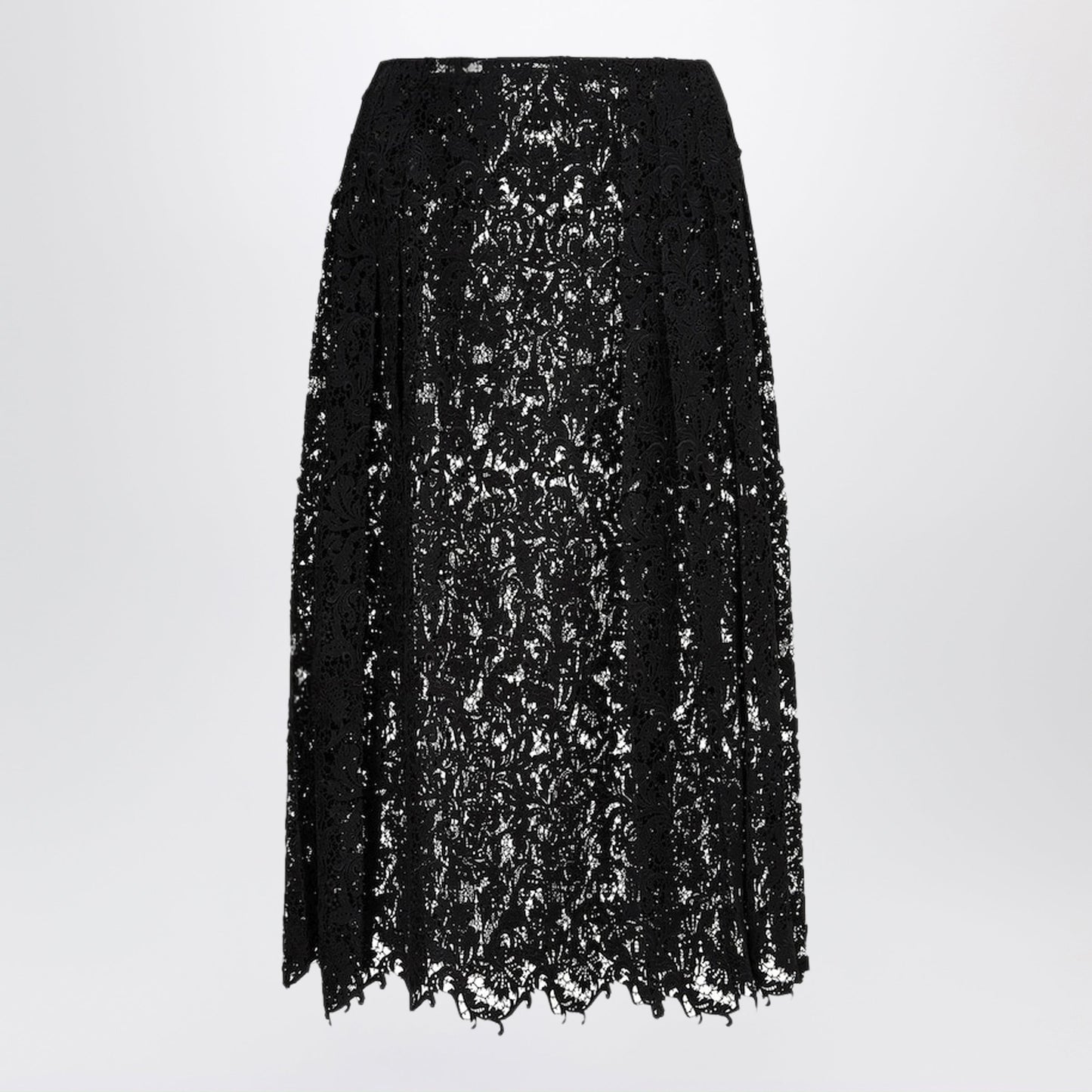 Fendi Black Macrame Lace Skirt Women FENDI