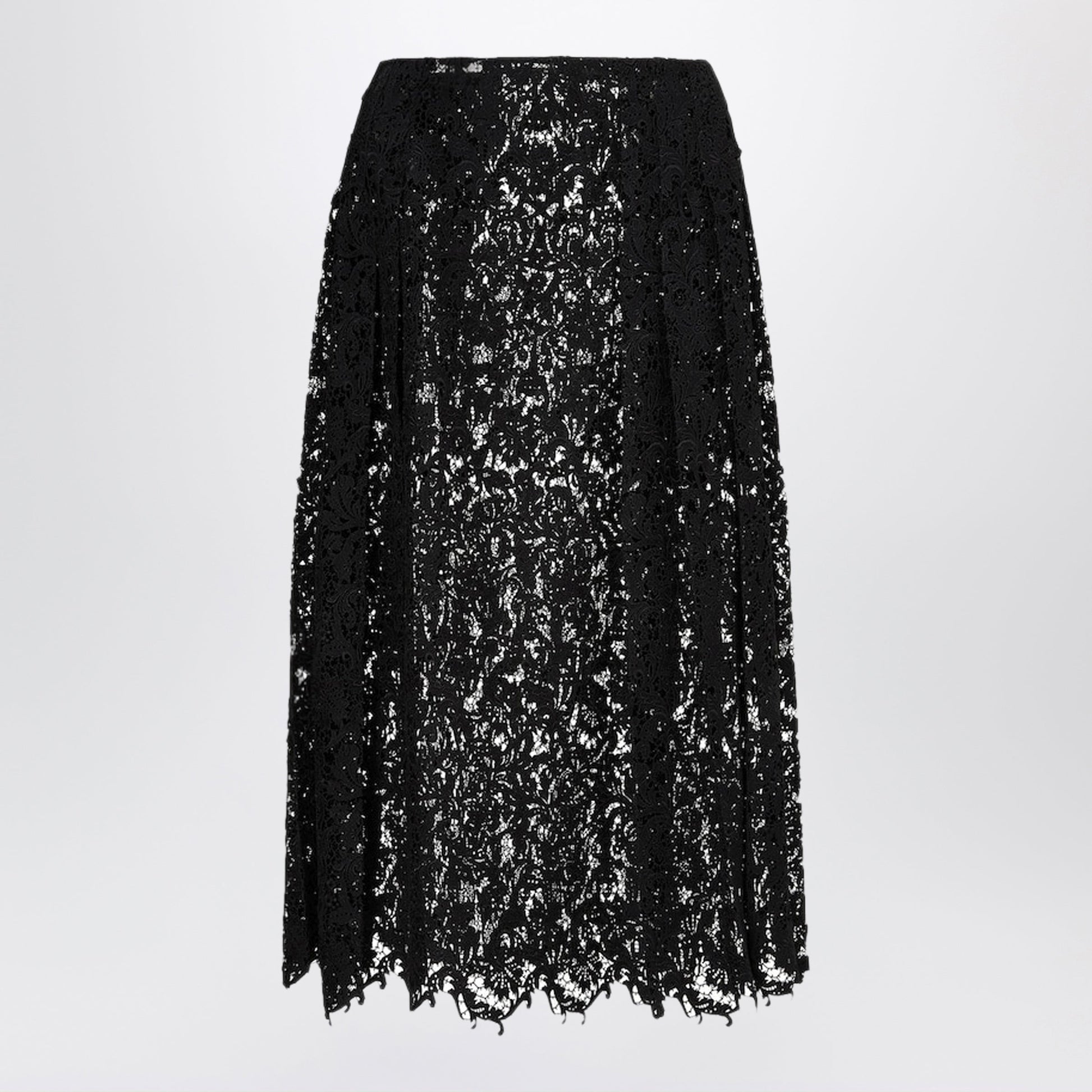 Fendi Black Macrame Lace Skirt Women FENDI