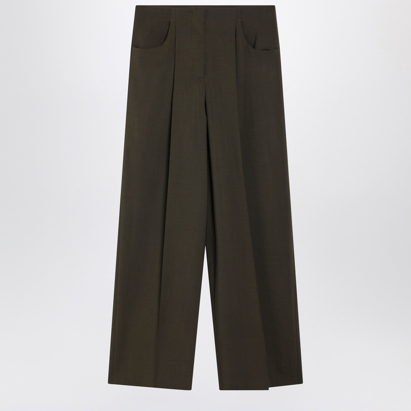 Fendi Green Wool And Mohair Trousers Women FENDI