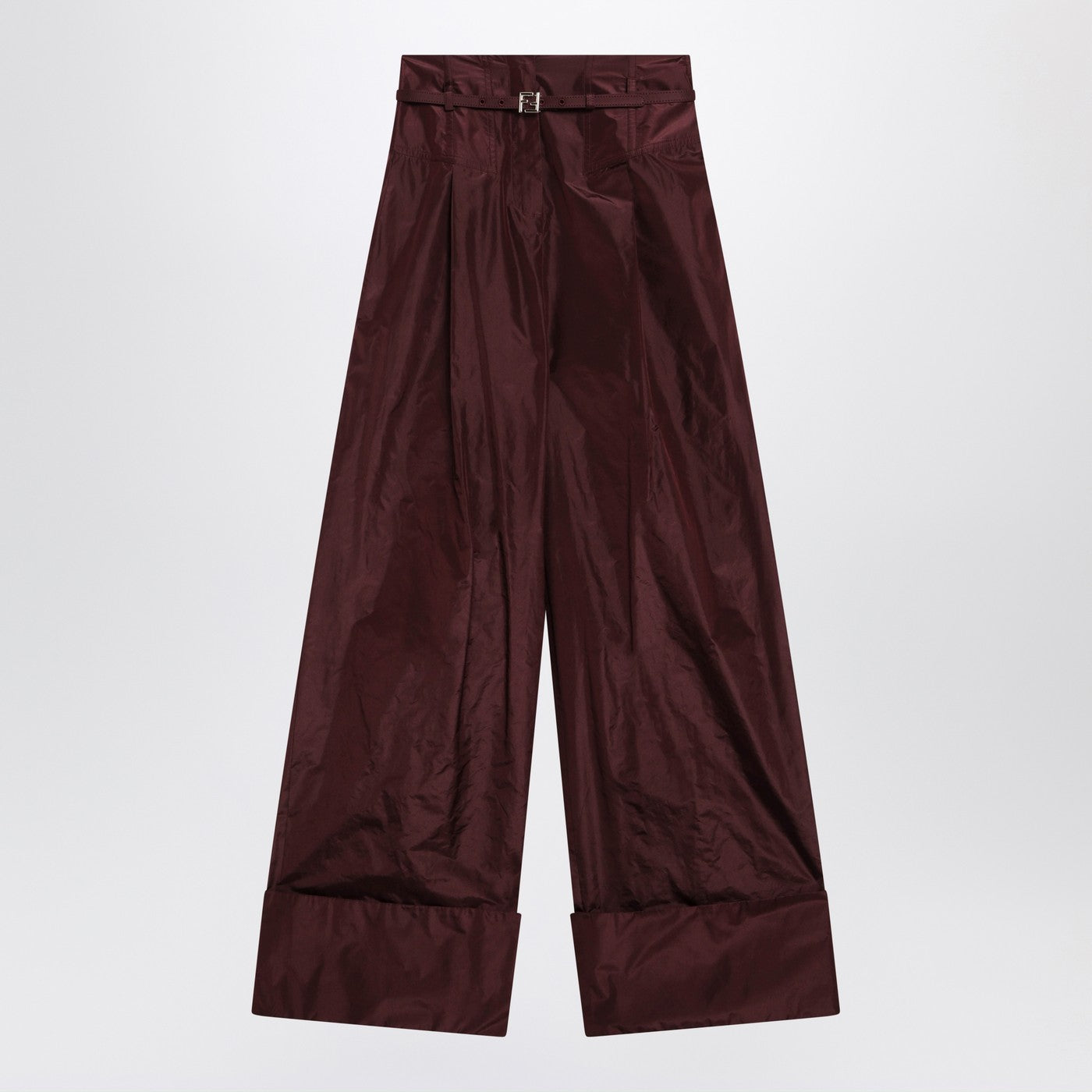 Fendi Burgundy Taffeta Trousers Women FENDI