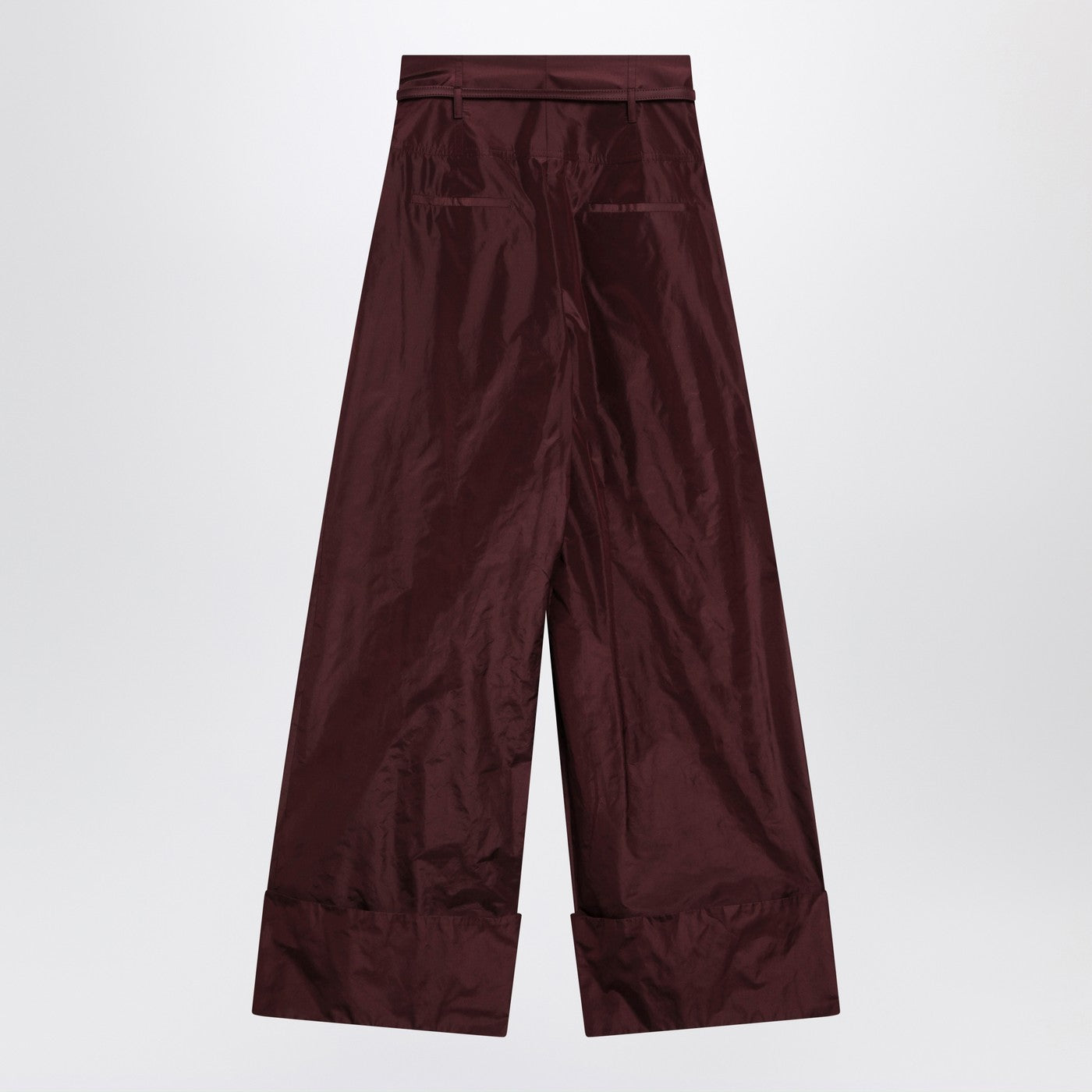 Fendi Burgundy Taffeta Trousers Women FENDI