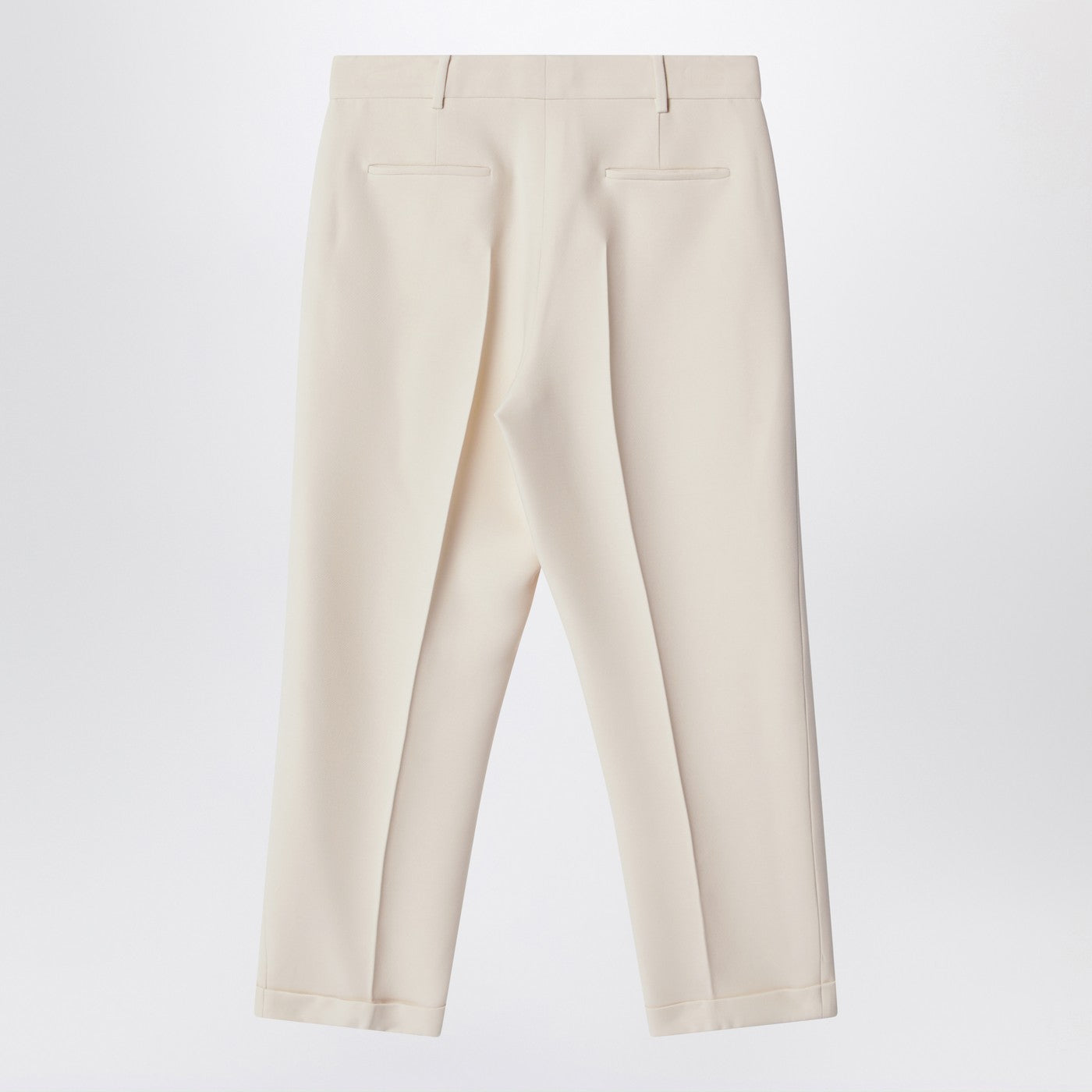 Fendi Cream Beige Wool And Silk Trousers Women FENDI