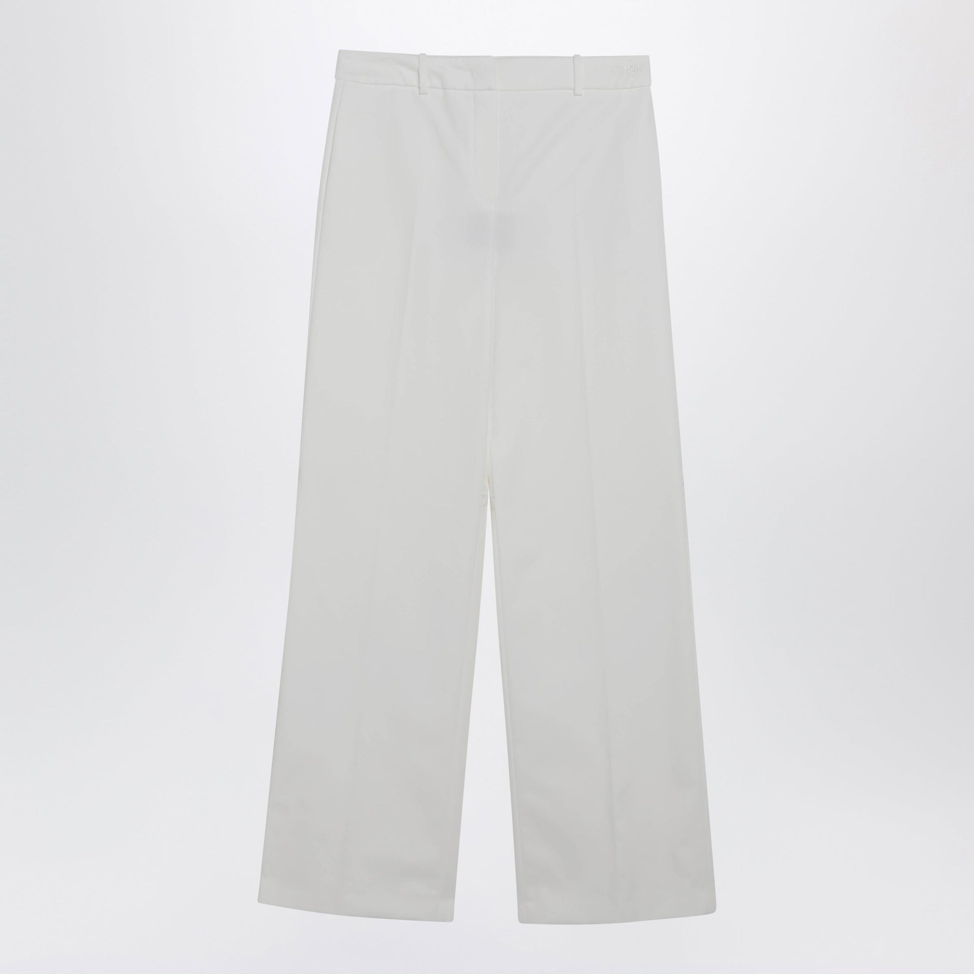 Fendi White Cotton Trousers Women FENDI