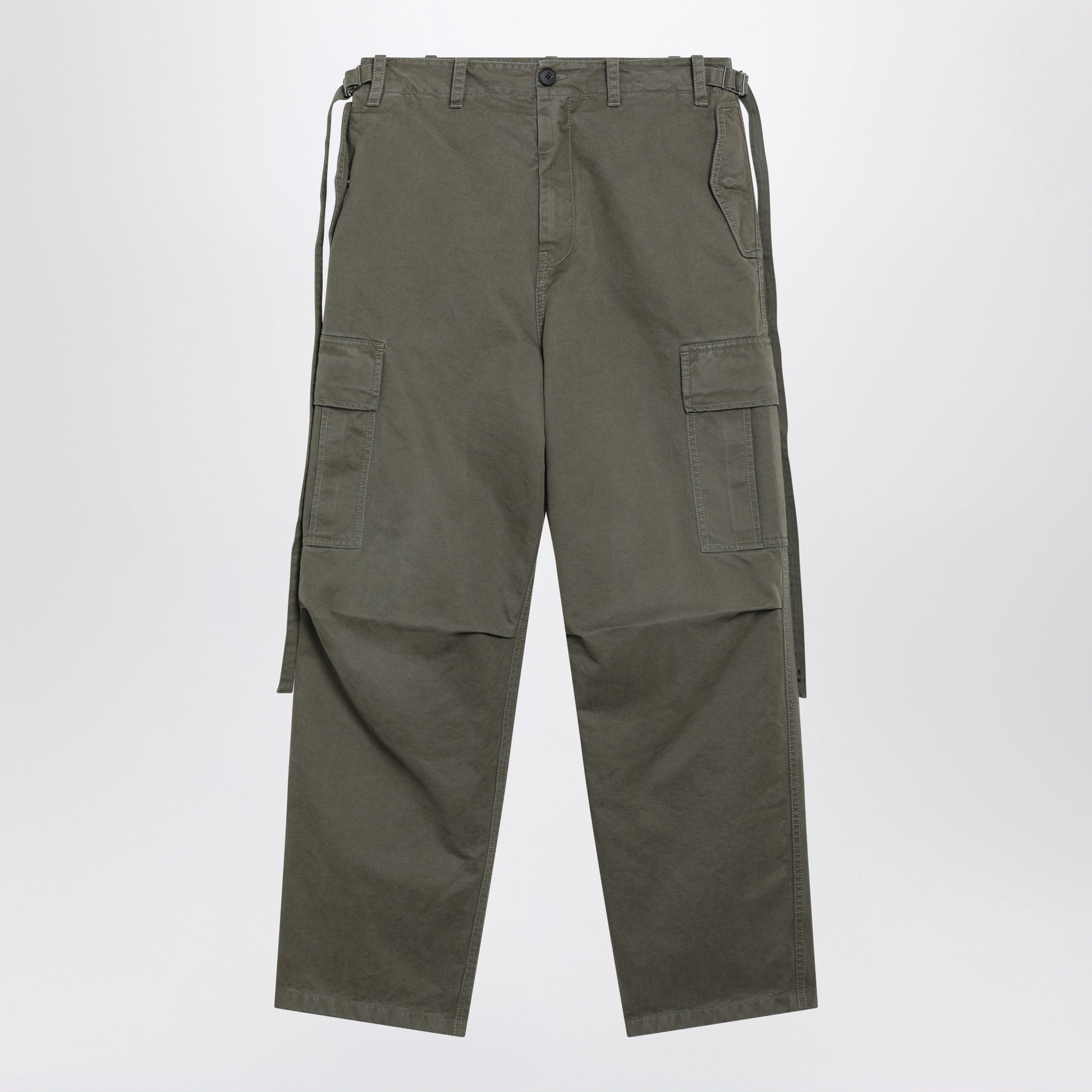 Fendi Military Green Cotton Cargo Trousers Women FENDI