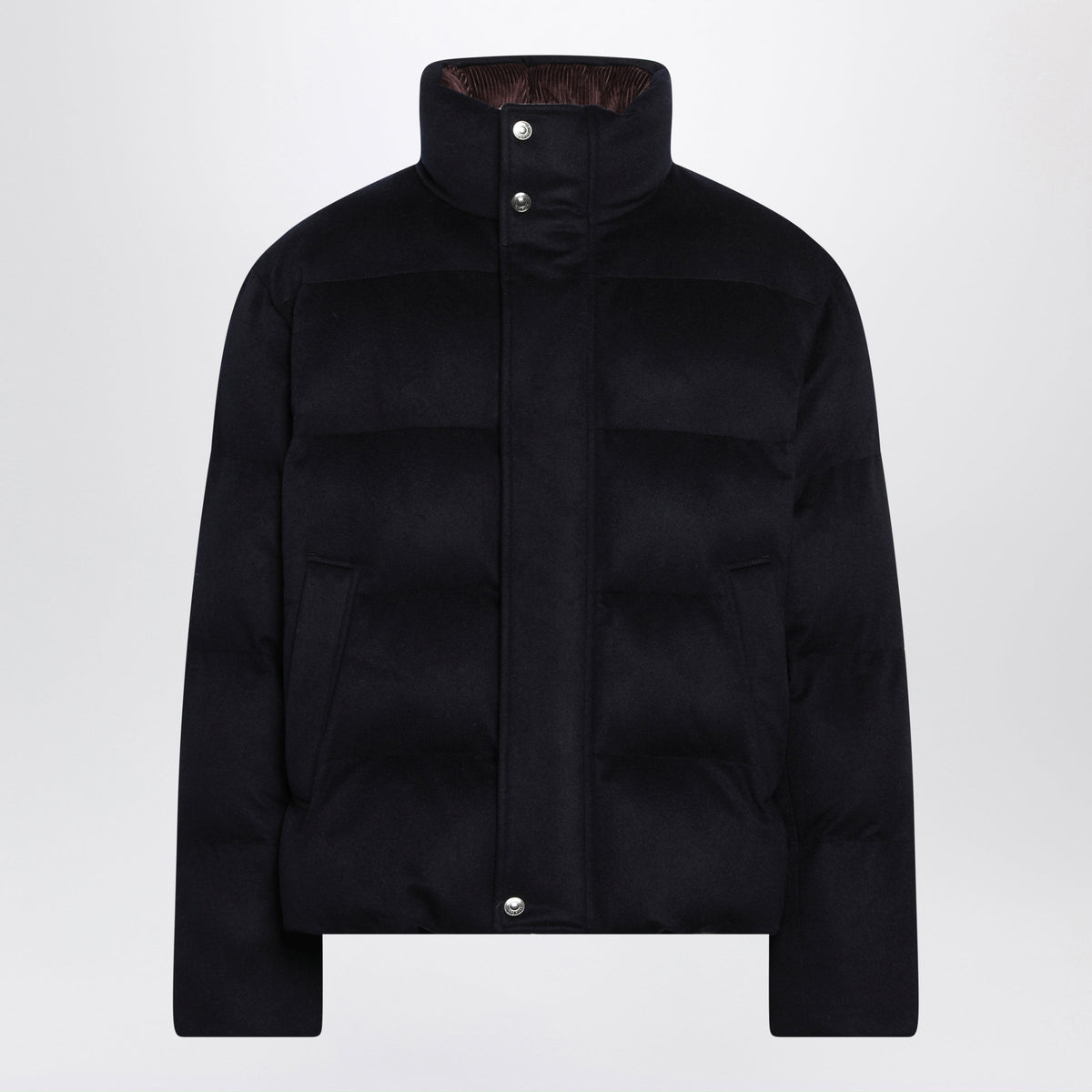 Loro Piana Navy Blue Giulio Padded Jacket In Cashmere Men LORO PIANA
