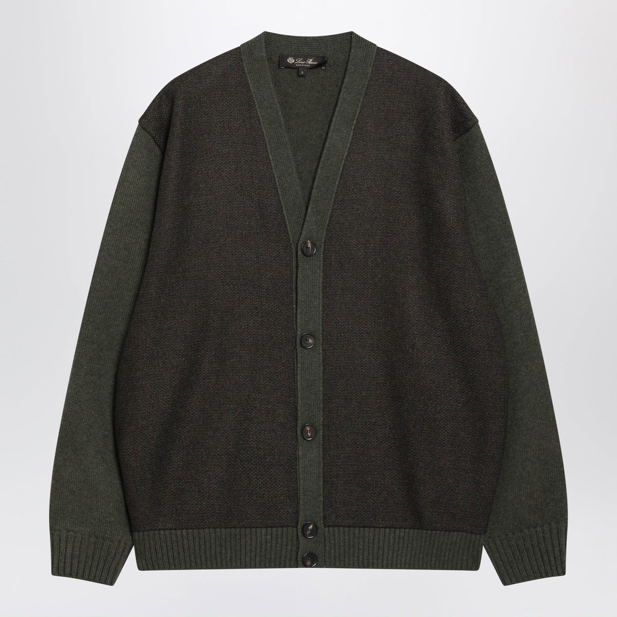 Loro Piana Dark Green Breia Cardigan In Wool And Cashmere Men LORO PIANA
