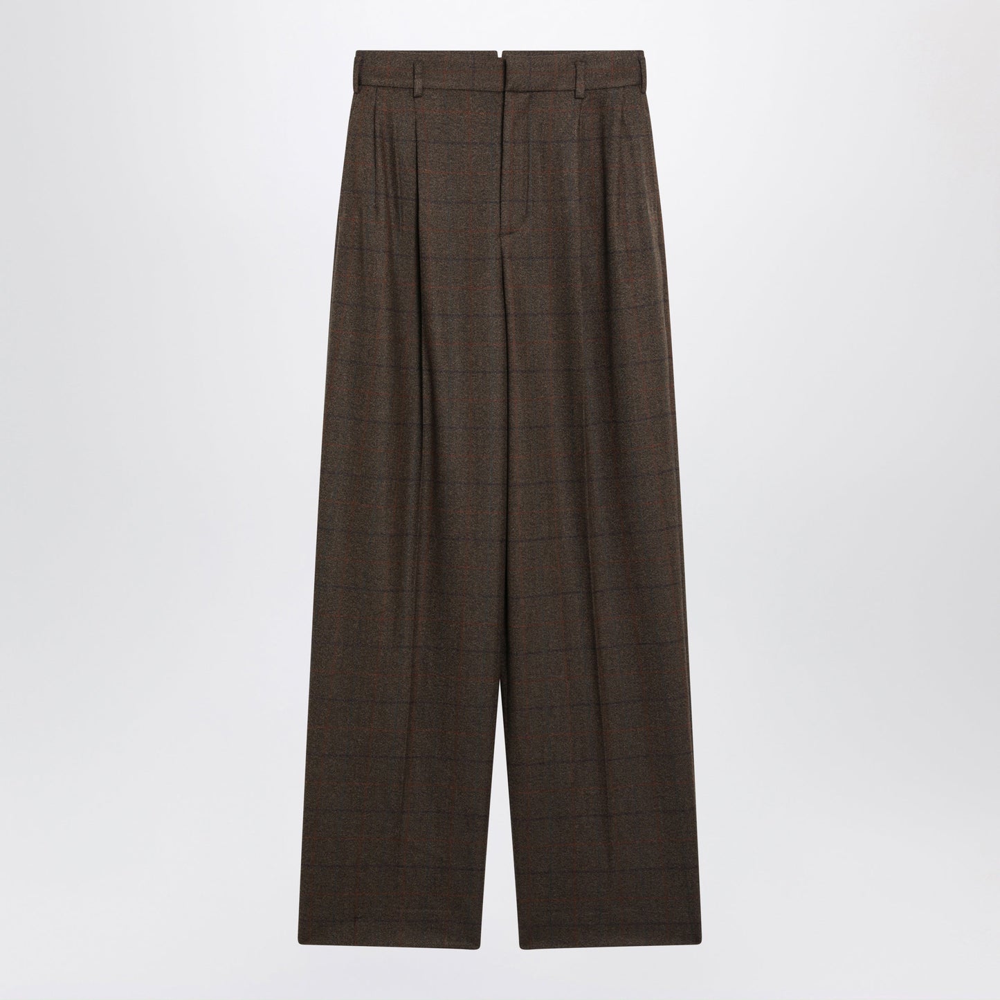 Loro Piana Brown Check-Pattern Trousers In Wool And Cashmere Women LORO PIANA