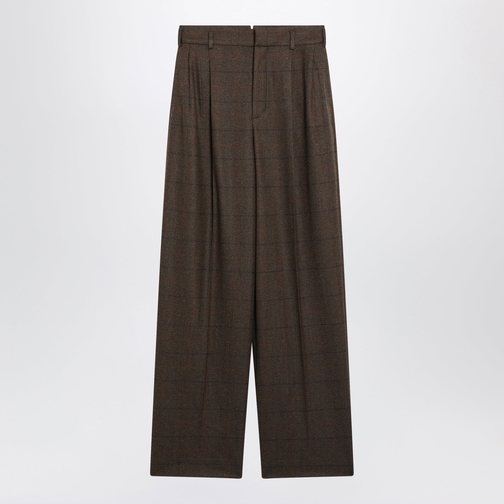 Loro Piana Brown Check-Pattern Trousers In Wool And Cashmere Women LORO PIANA