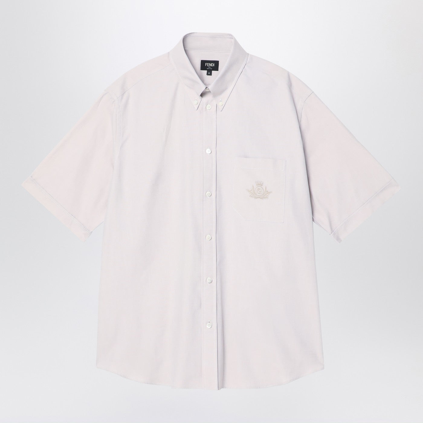 Fendi Light Blue Button-Down Shirt Men FENDI