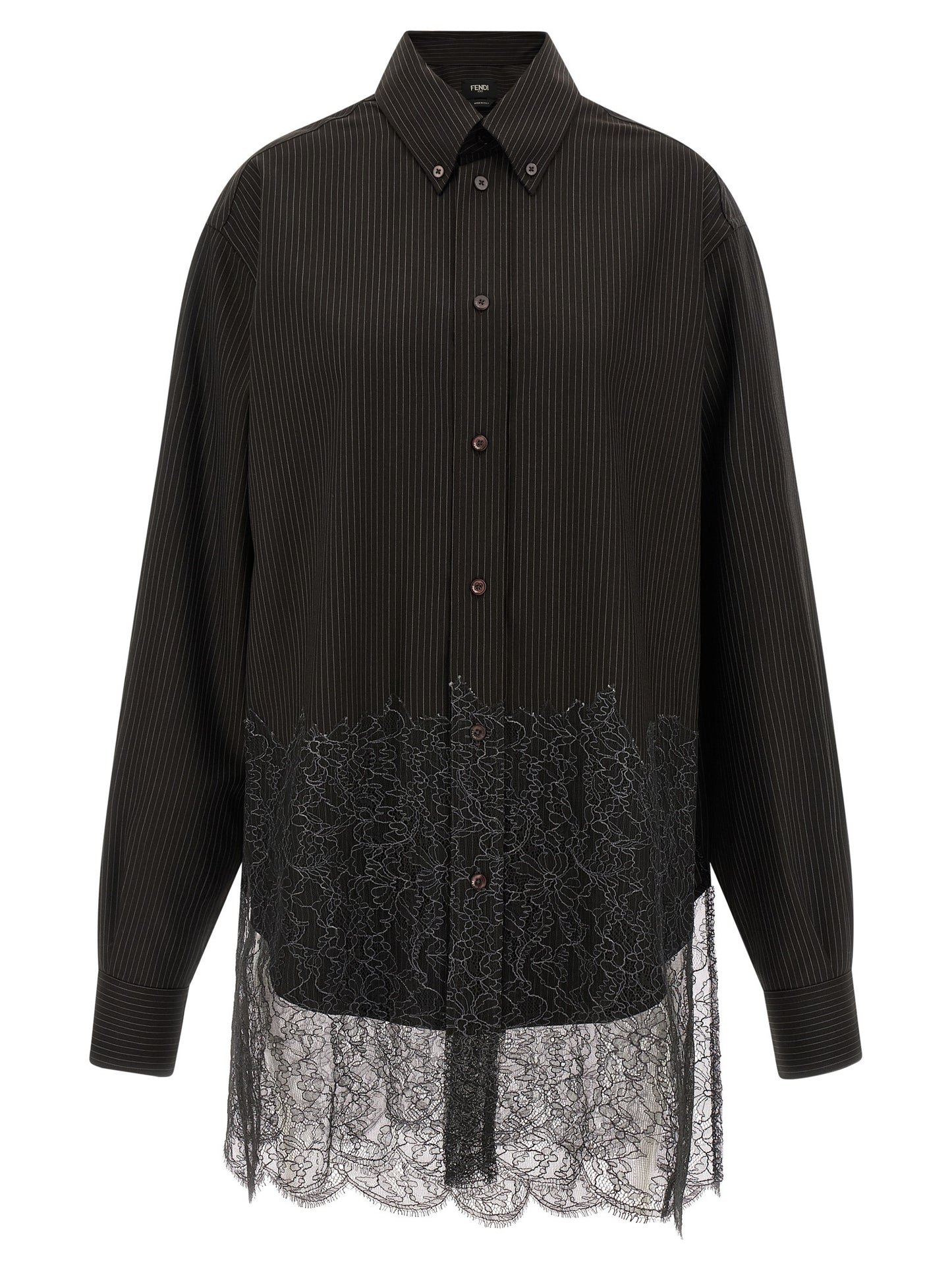 Fendi Men Wool And Lace Shirt FENDI