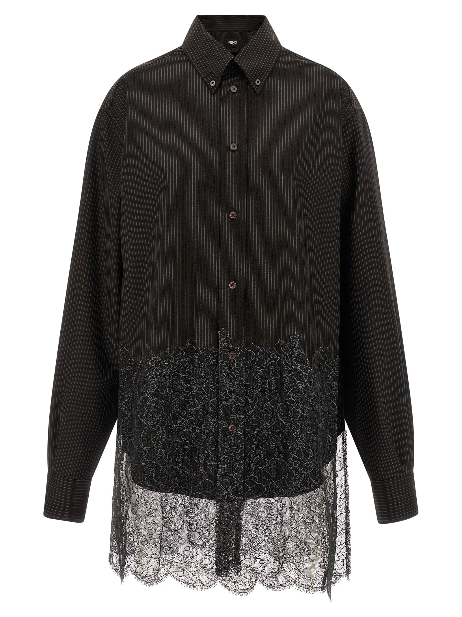 Fendi Men Wool And Lace Shirt FENDI