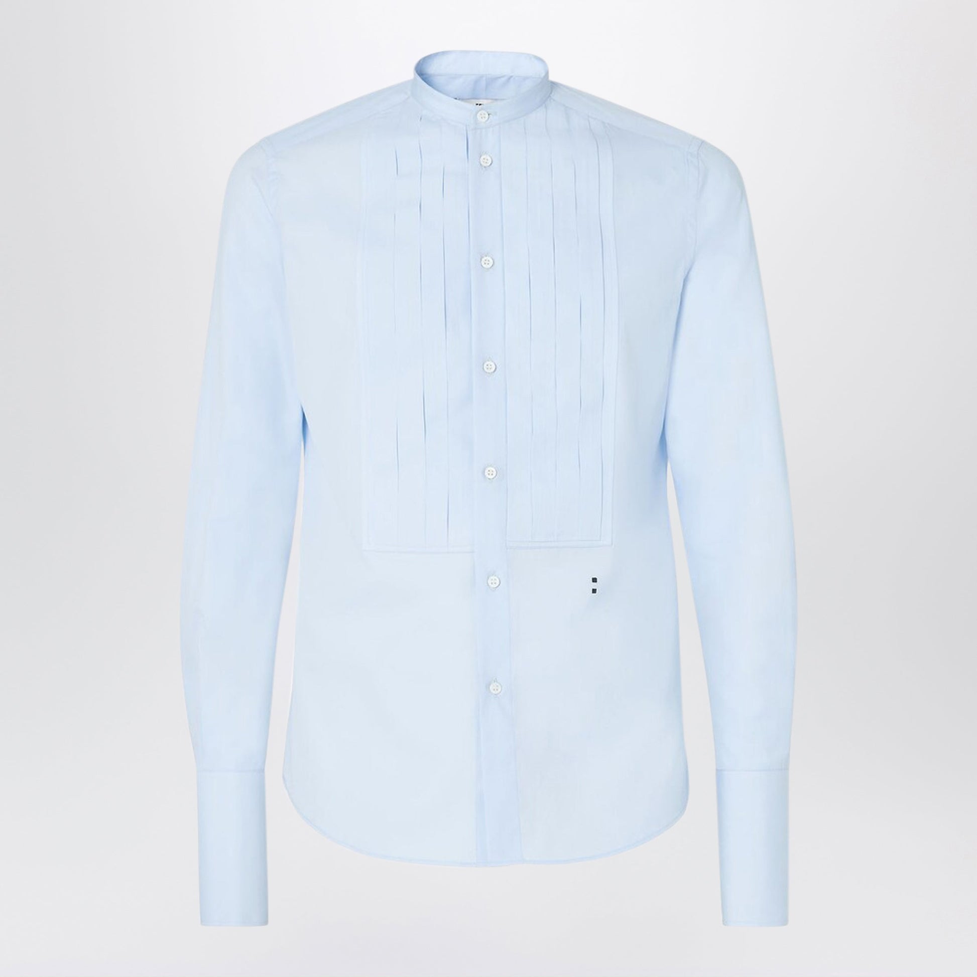 Fendi Light Blue Poplin Shirt Men FENDI