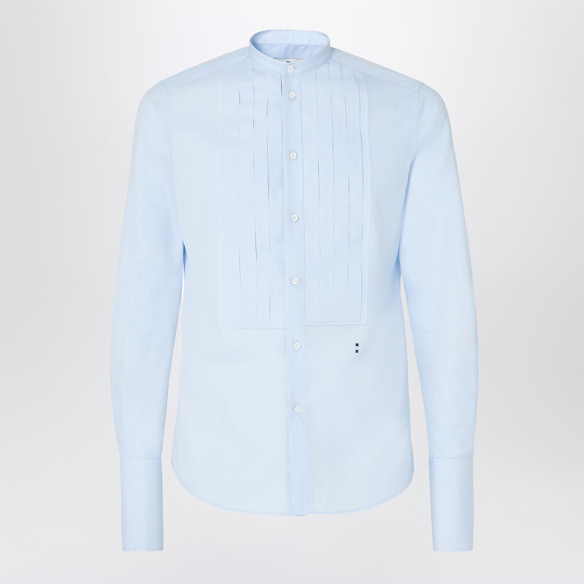 Fendi Light Blue Poplin Shirt Men FENDI