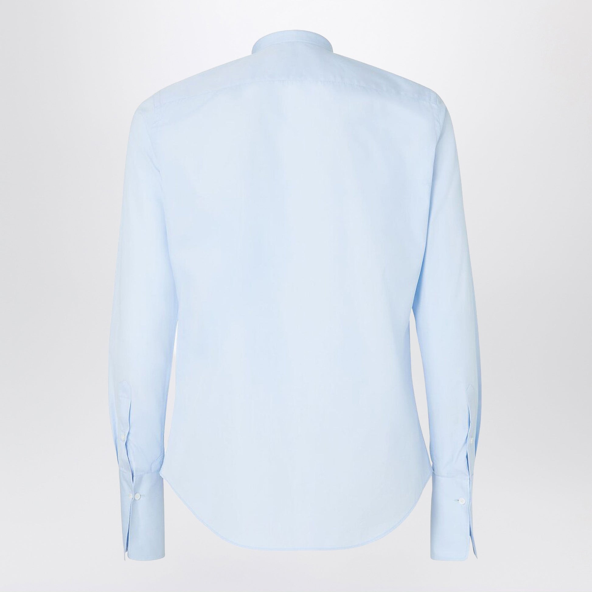Fendi Light Blue Poplin Shirt Men FENDI