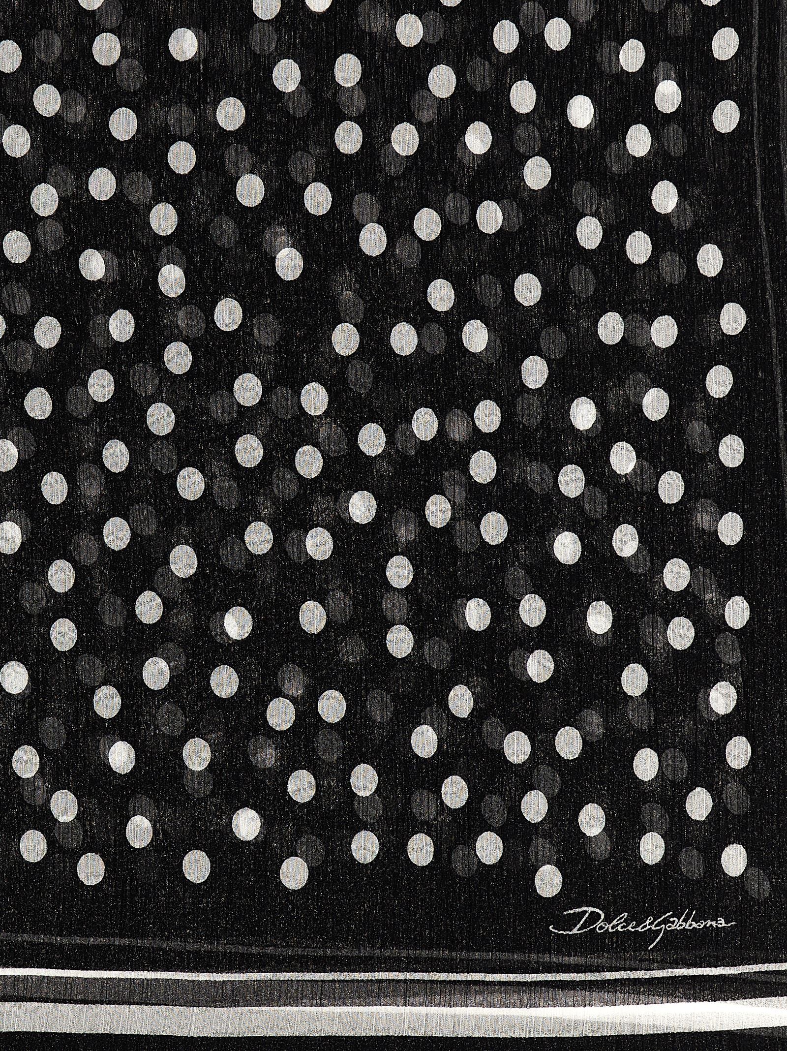 Dolce & Gabbana Women Polka Dot Chiffon Scarf DOLCE & GABBANA