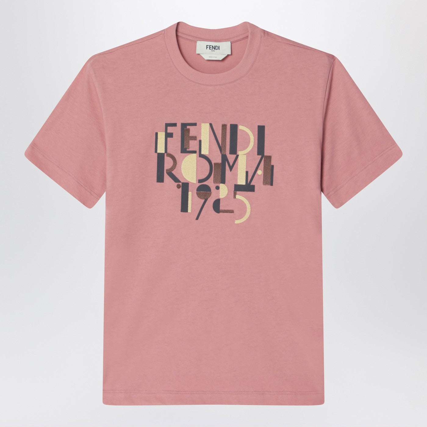 Fendi Pink Cotton T-Shirt With Logo Print Women FENDI