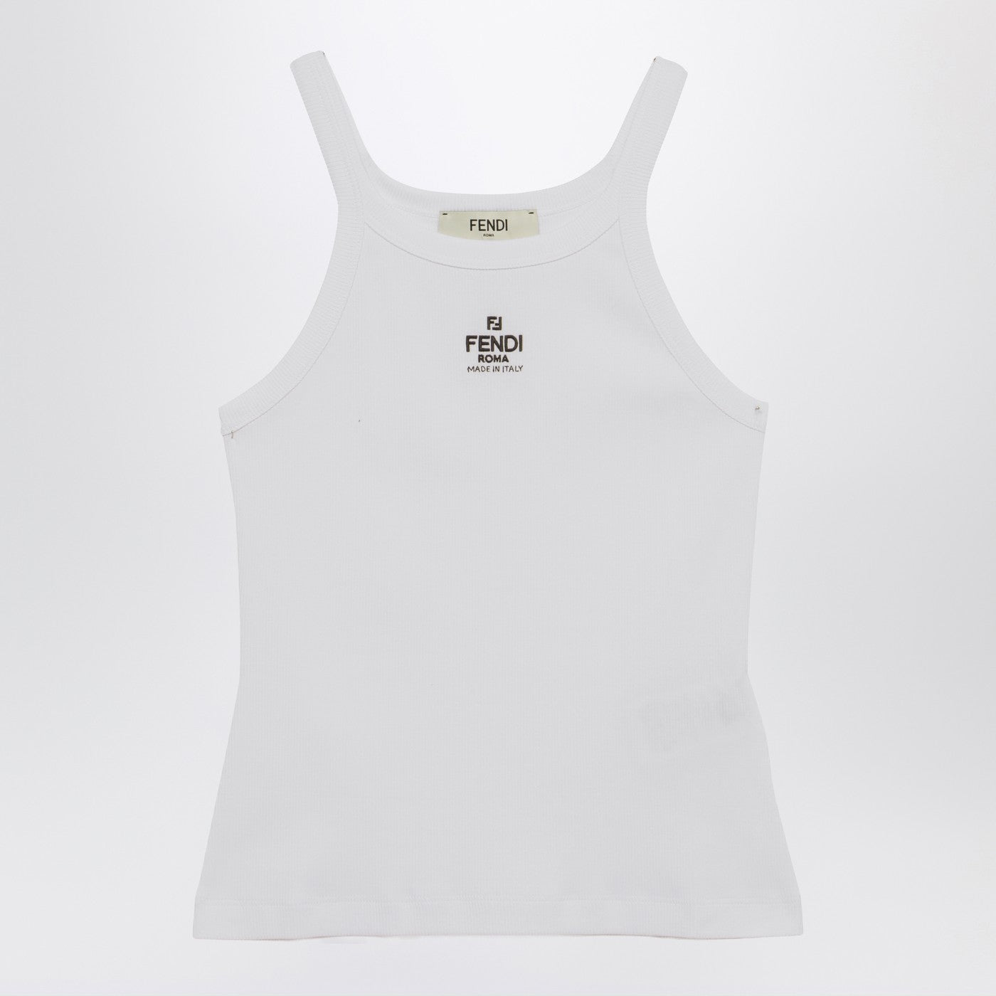 Fendi White Tank Top With Logo Women FENDI