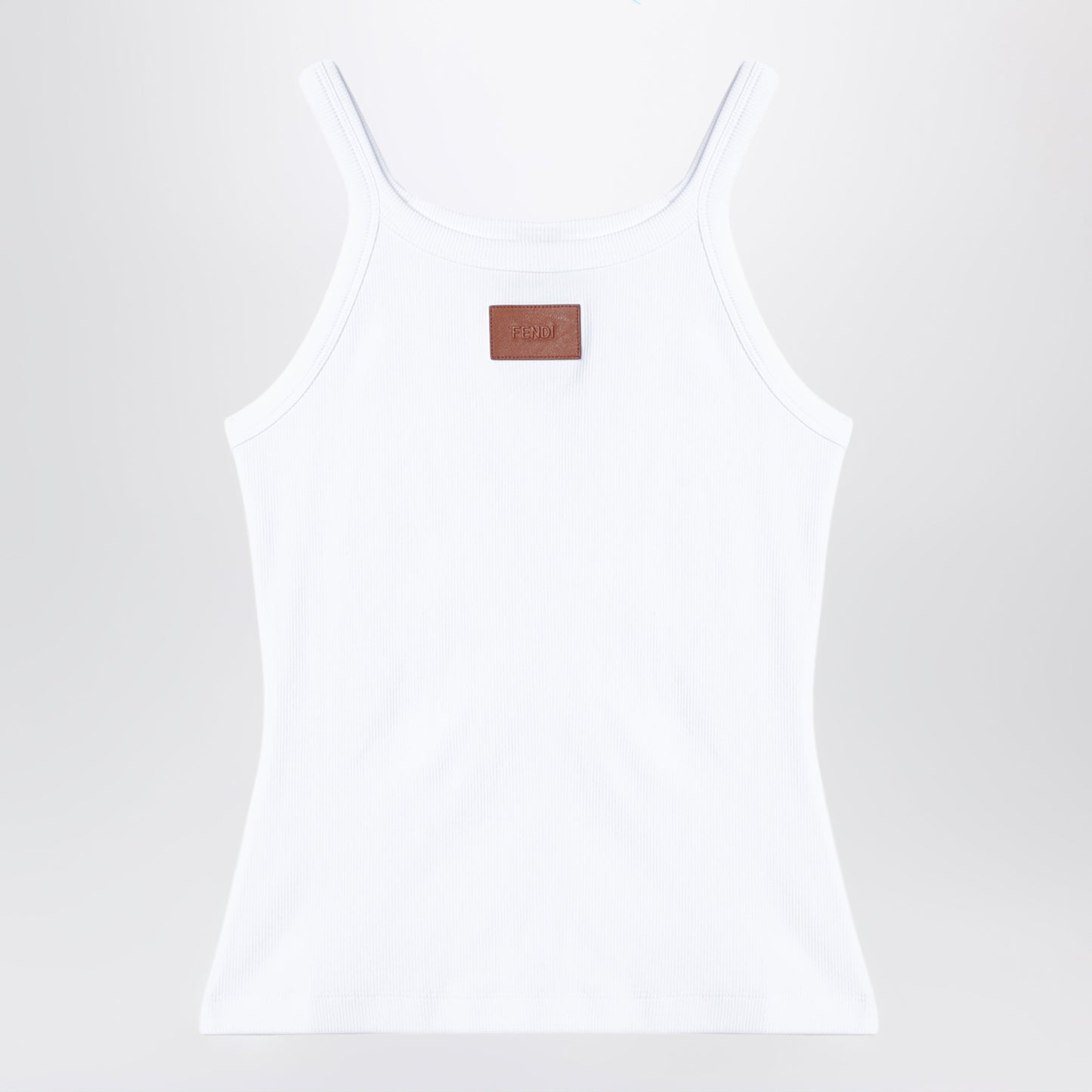 Fendi White Top With Logo Patch Women FENDI
