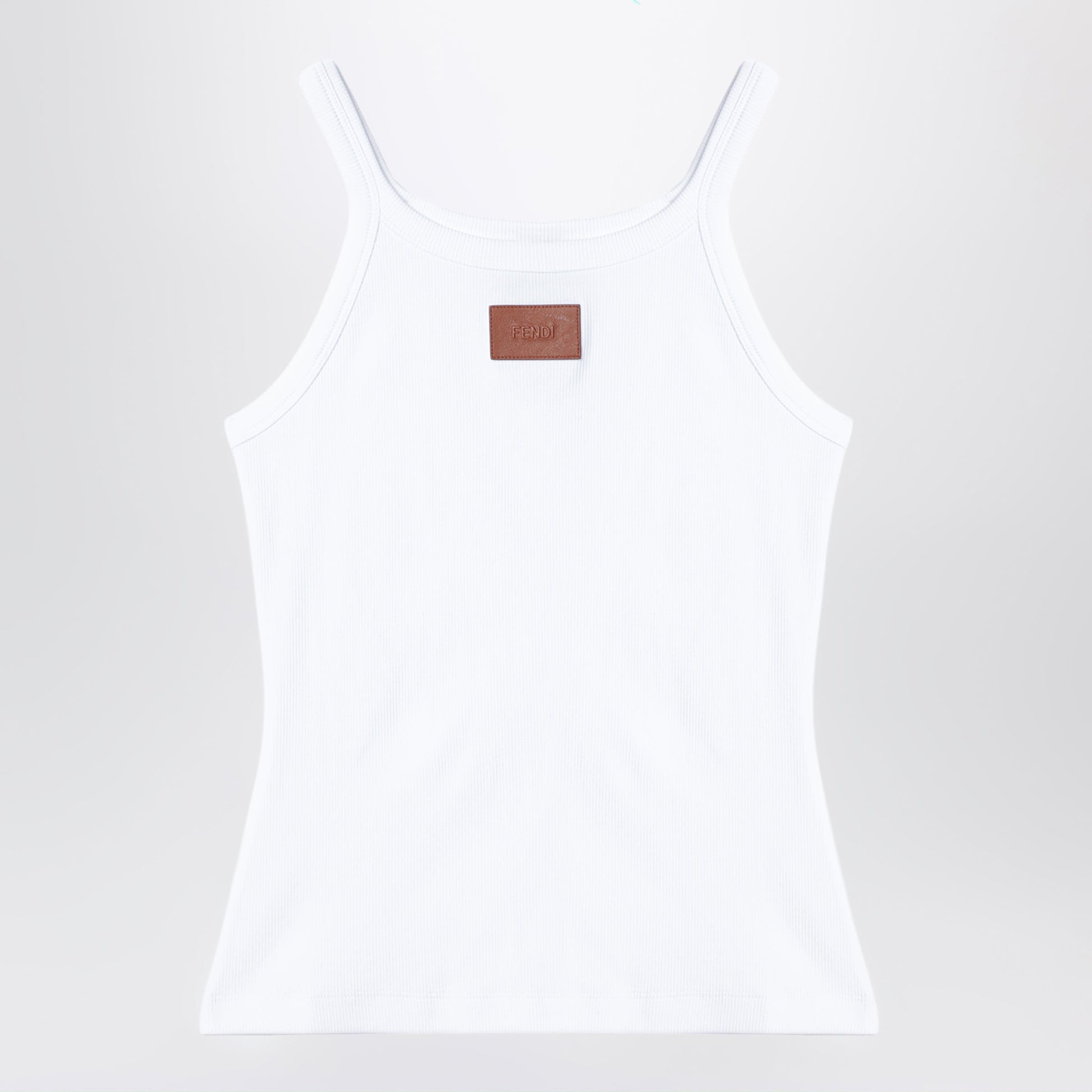 Fendi White Top With Logo Patch Women FENDI