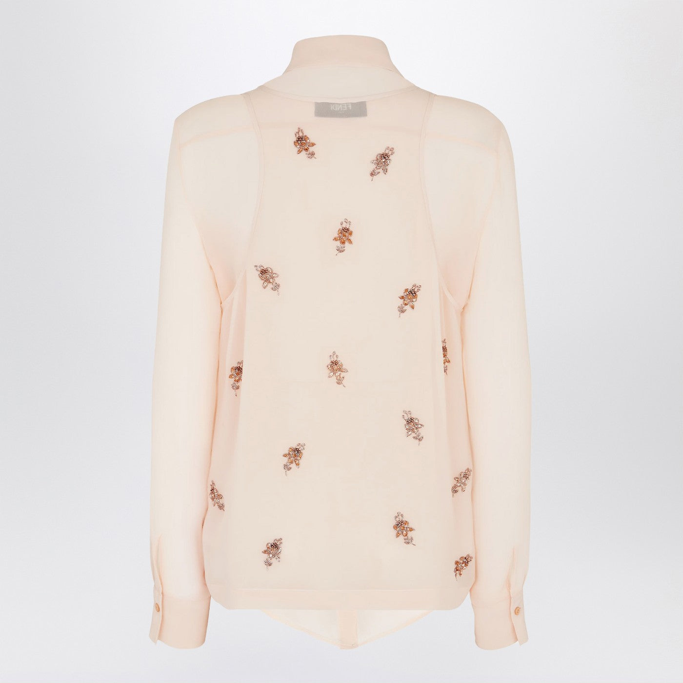 Fendi Embroidered Pink Georgette Shirt Women FENDI