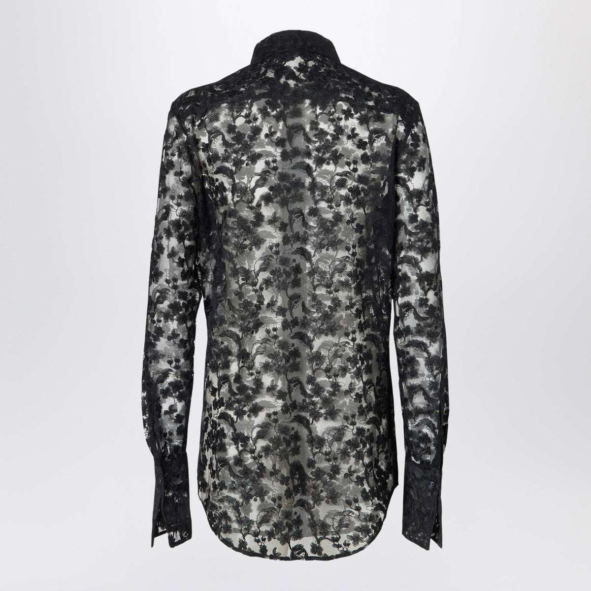 Fendi Black Peony Lace With A Degrade Effect Shirt Women FENDI
