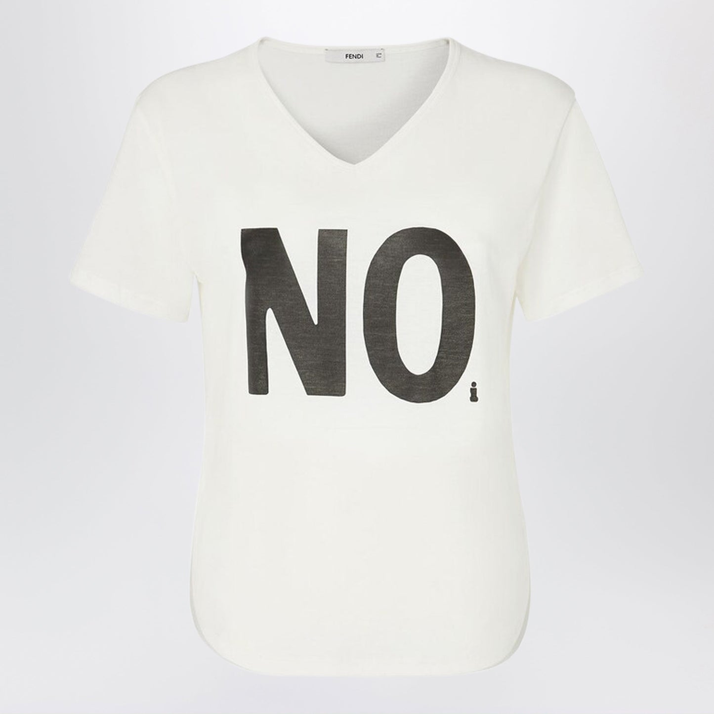 Fendi Ivory Jersey T-Shirt With Â€˜Noiâ€ Print Women FENDI