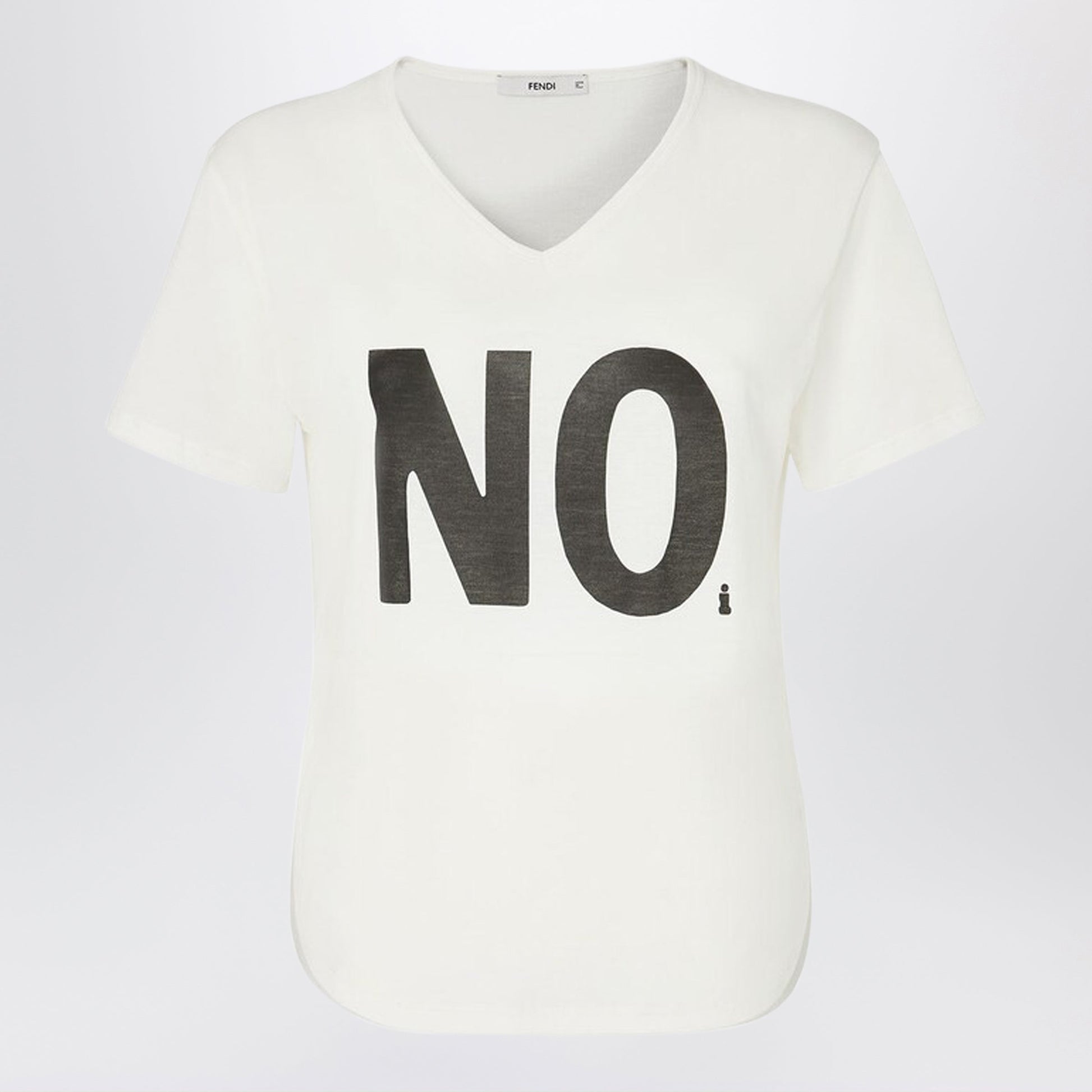 Fendi Ivory Jersey T-Shirt With Â€˜Noiâ€ Print Women FENDI