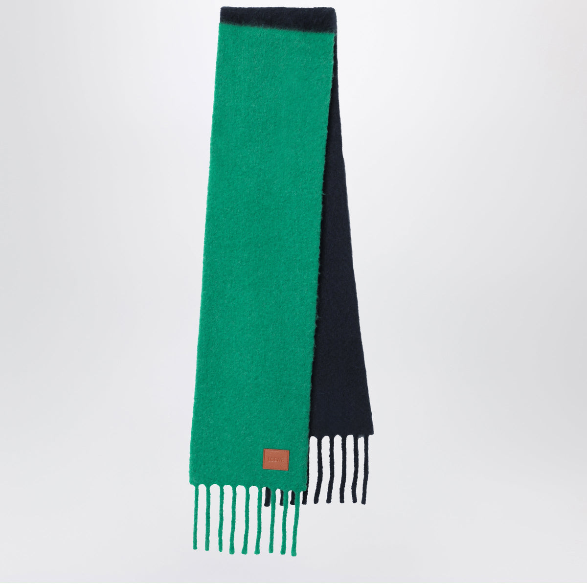 Loewe Green/Blue Two-Tone Scarf In Alpaca And Wool Men LOEWE