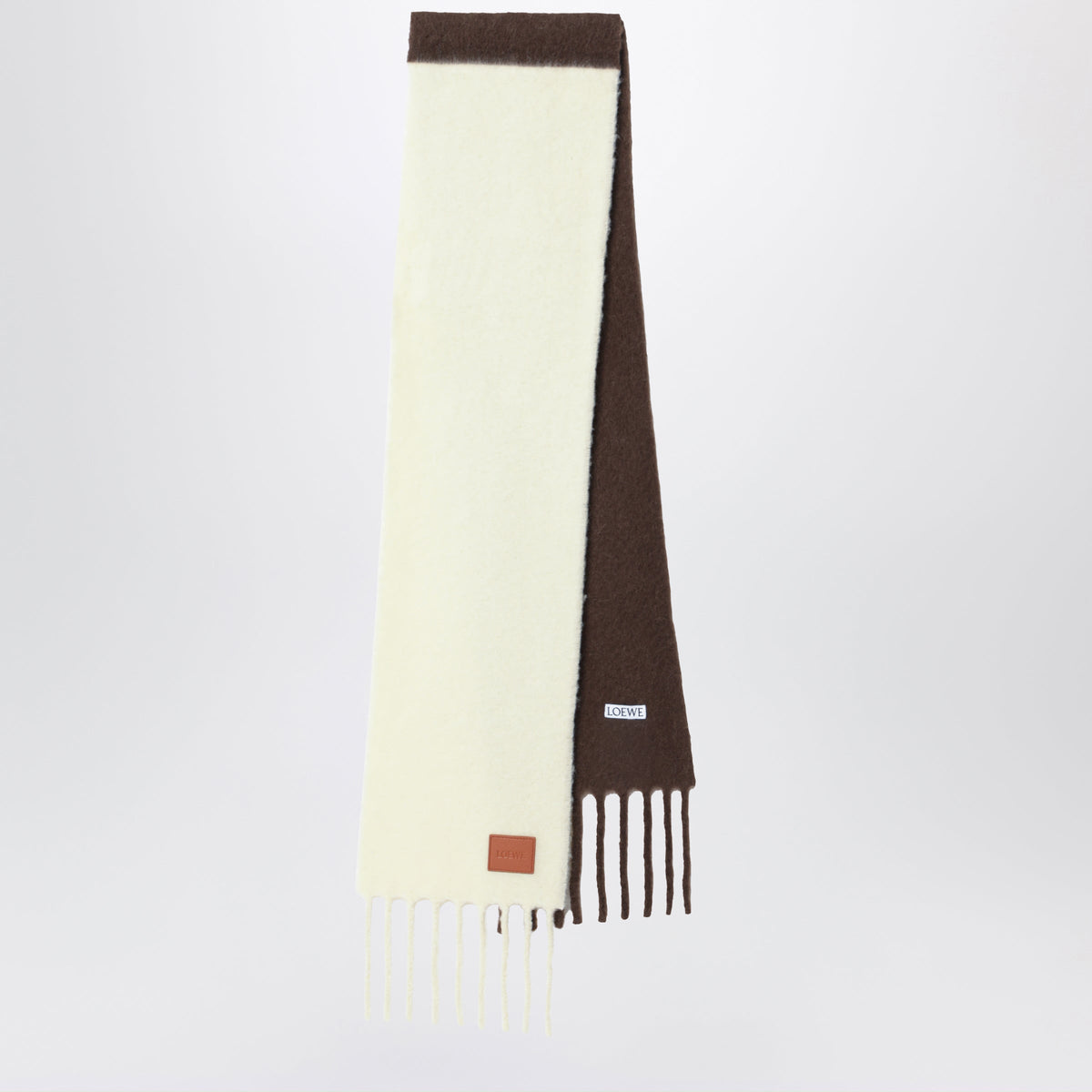Loewe Yellow/Brown Two-Tone Scarf In Alpaca And Wool Men LOEWE
