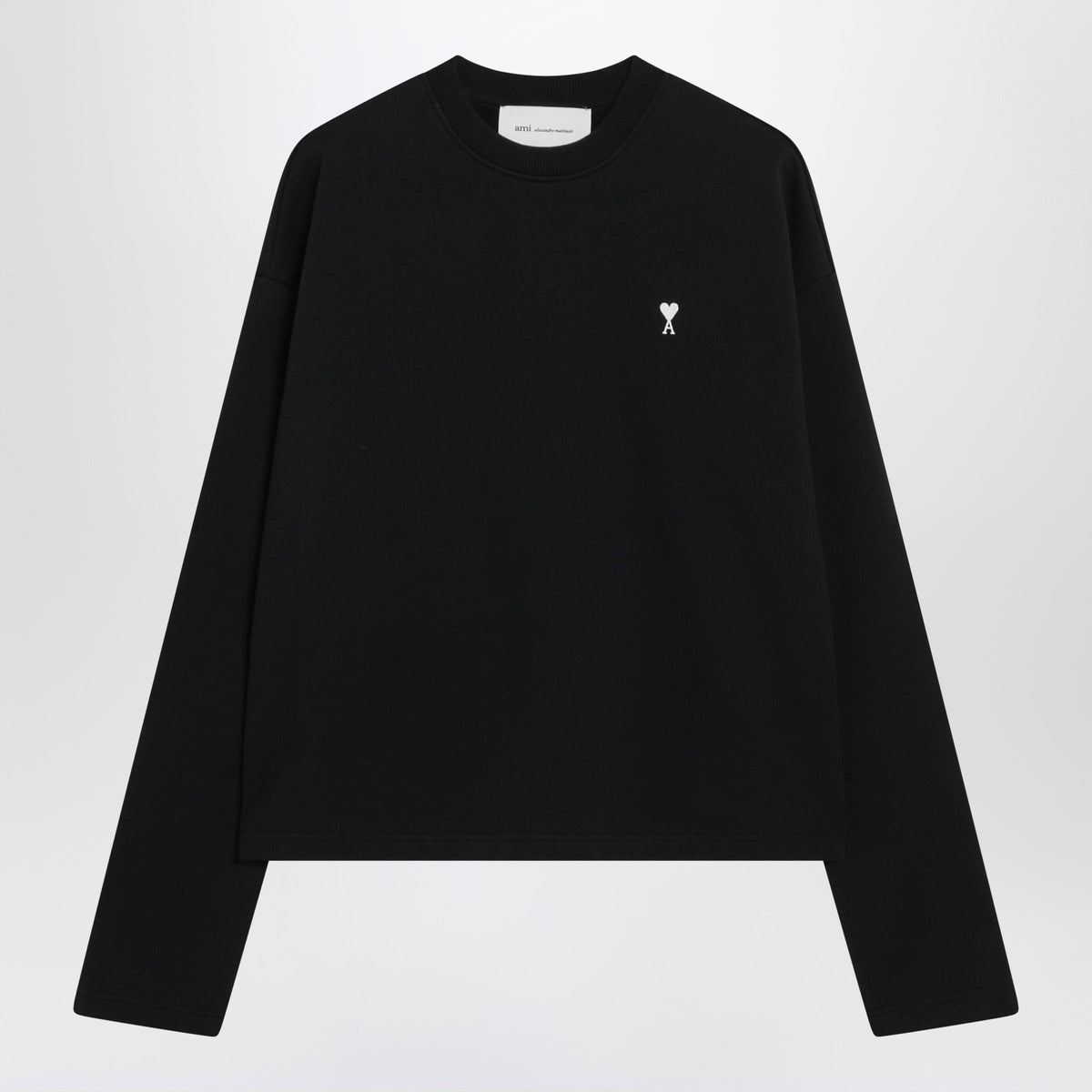 Ami Paris Ami De Coeur Sweatshirt In Black/Cream Cotton Women AMI PARIS