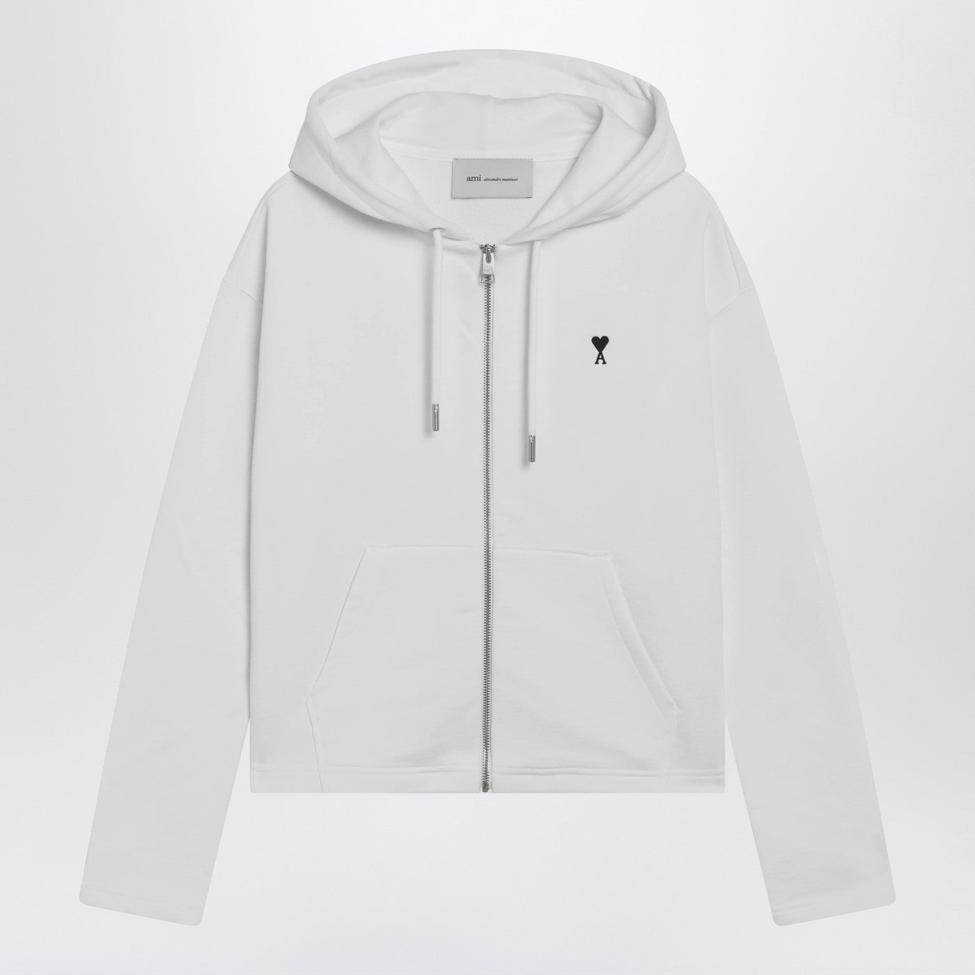 Ami Paris White Ami De Coeur Zip-Up Hoodie Women AMI PARIS