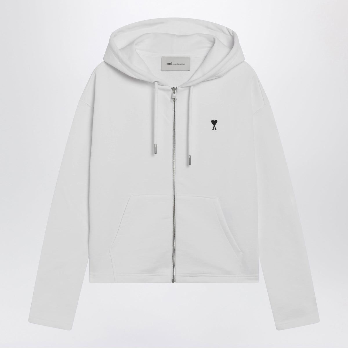 Ami Paris White Ami De Coeur Zip-Up Hoodie Women AMI PARIS