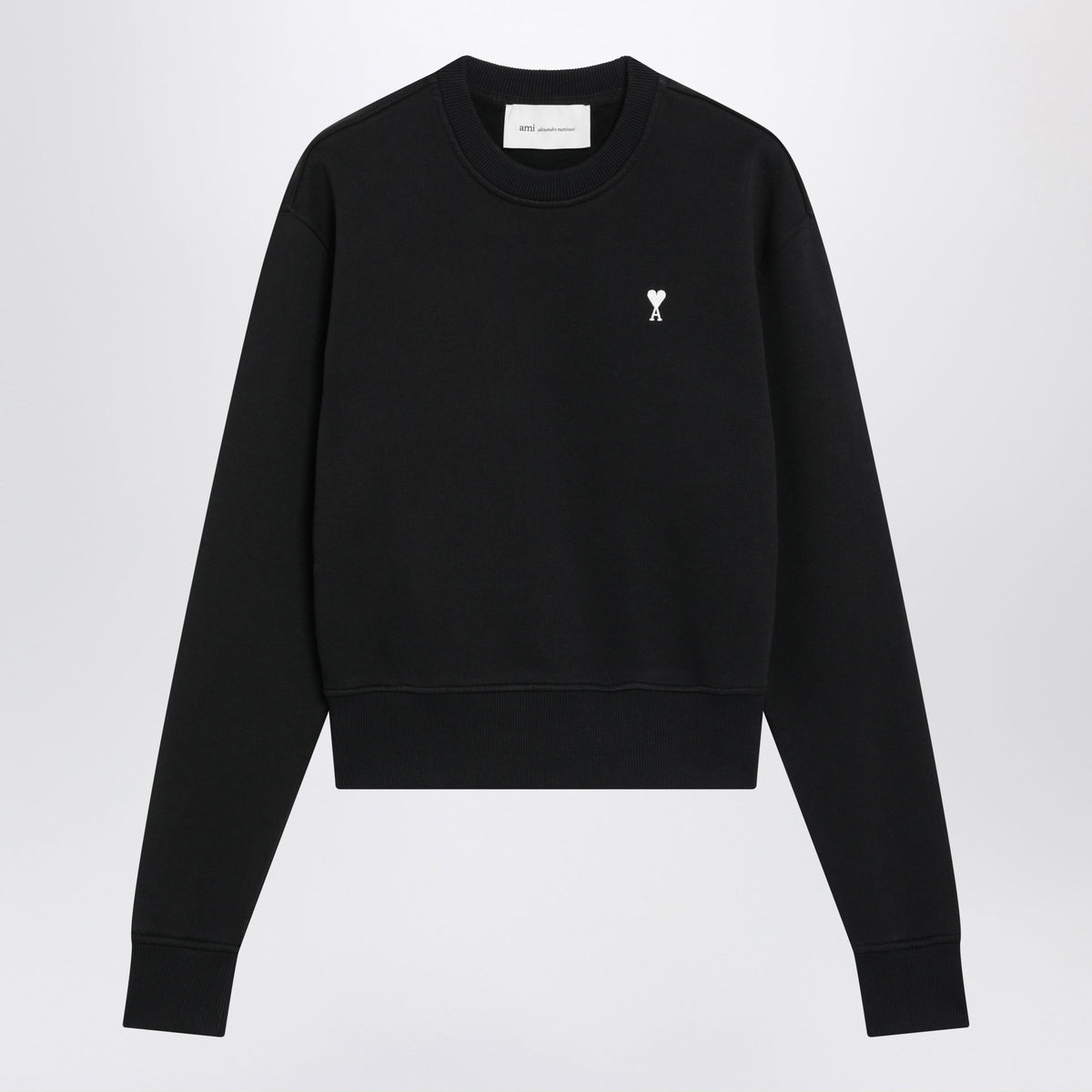 Ami Paris Black Ami De Coeur Crew-Neck Sweatshirt Women.