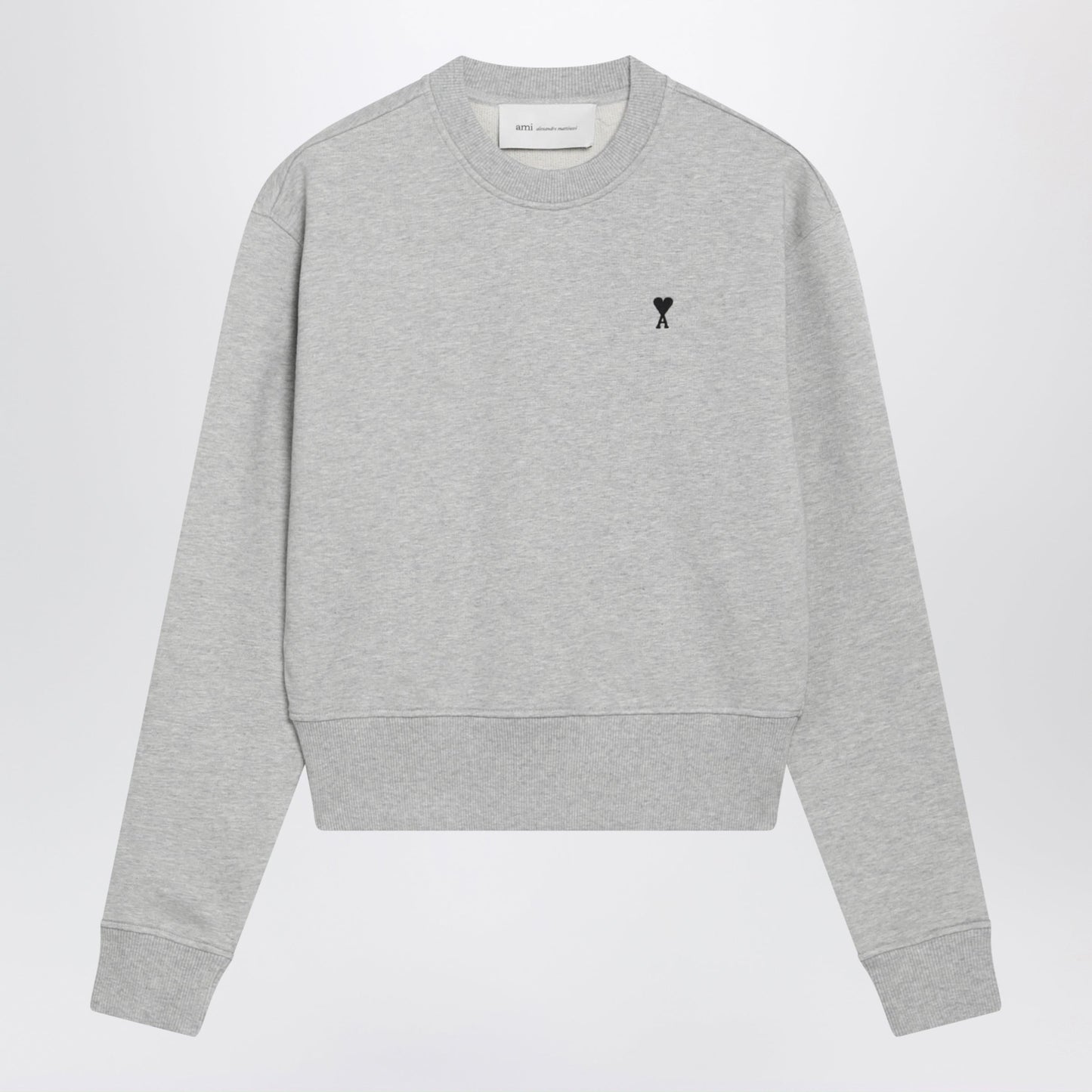 Ami Paris Gray Ami De Coeur Crewneck Sweatshirt Women AMI PARIS