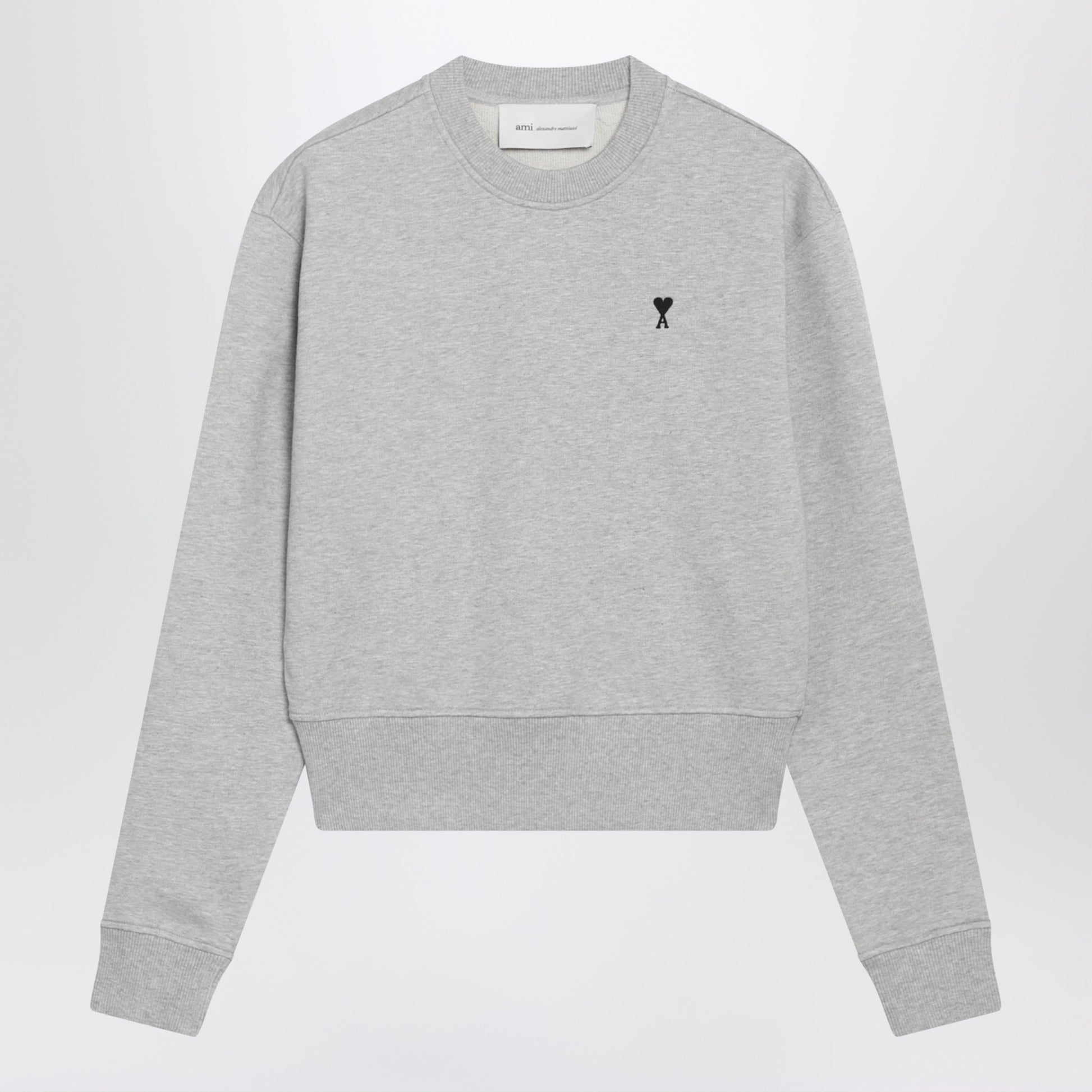 Ami Paris Gray Ami De Coeur Crewneck Sweatshirt Women AMI PARIS