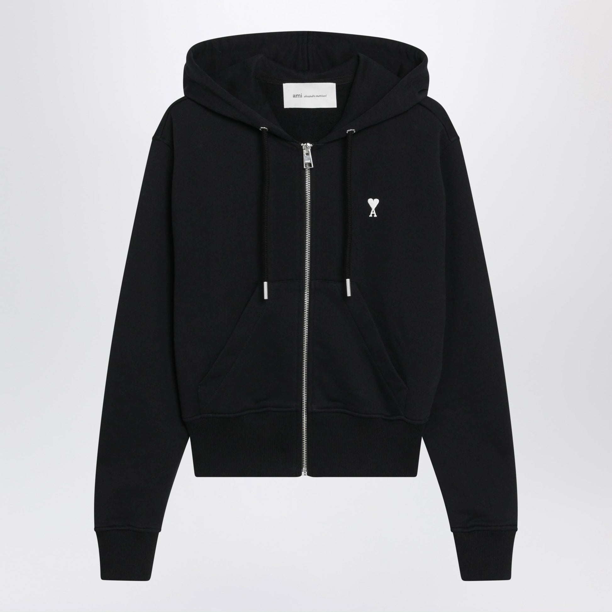 Ami Paris Black Ami De Coeur Zip-Up Sweatshirt Women AMI PARIS