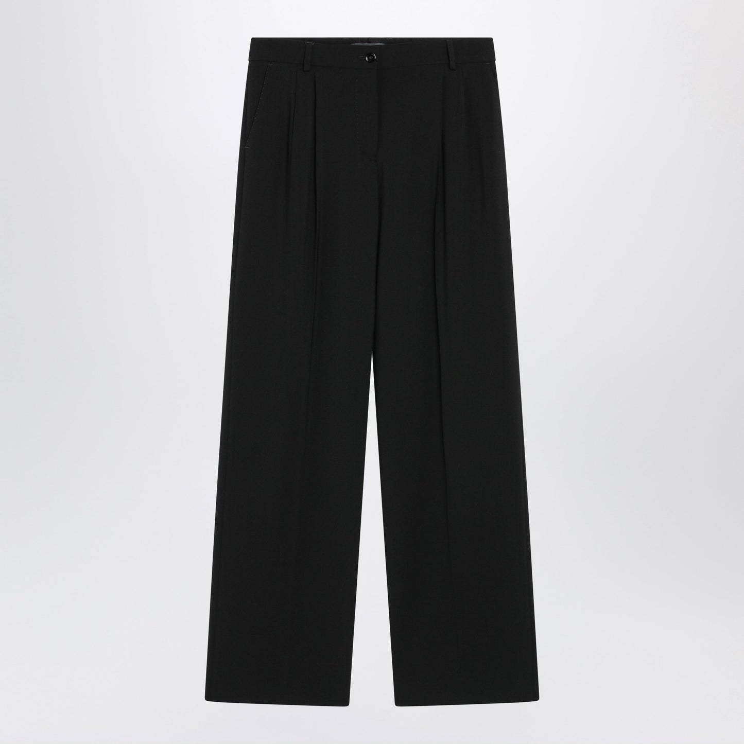 Dolce&Gabbana Double Pinch Black Virgin Wool Trousers Women DOLCE & GABBANA