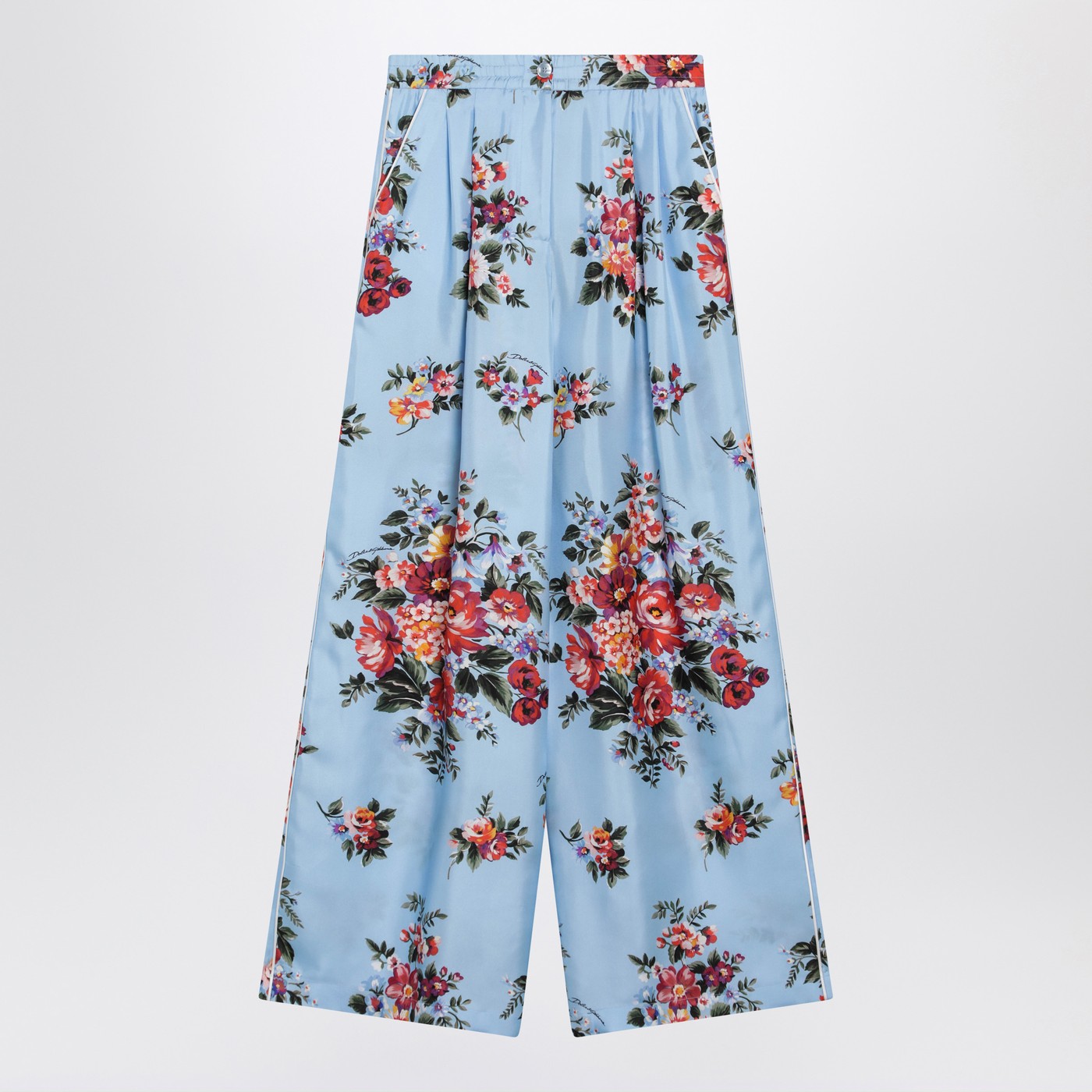 Dolce&Gabbana Silk Twill Trousers With Floral Print Women DOLCE & GABBANA