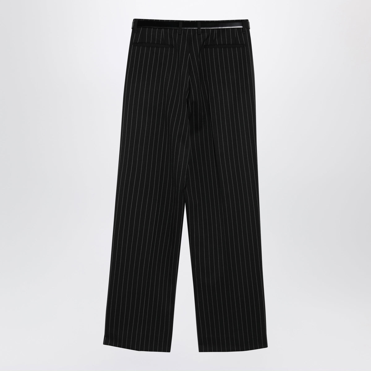 Dolce&Gabbana Black Pinstripe Belted Trousers Women DOLCE & GABBANA