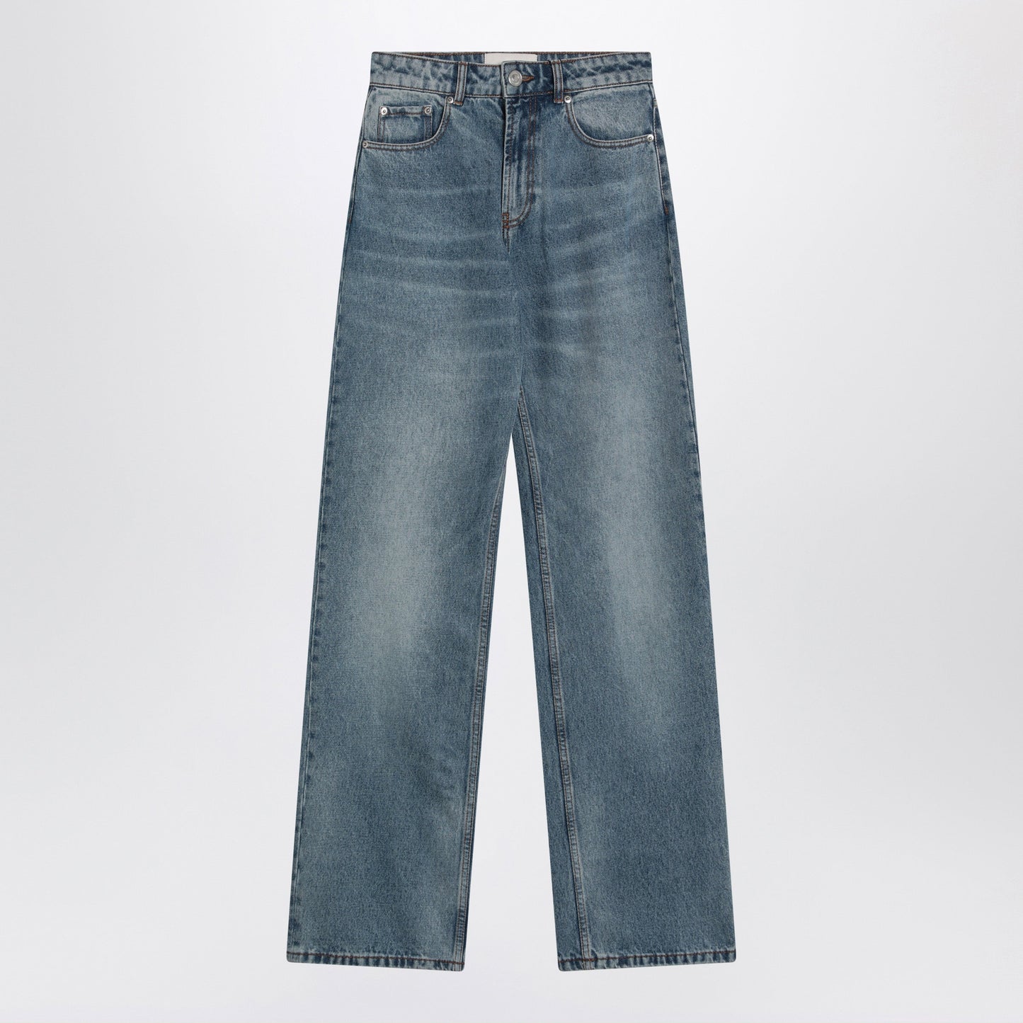 Ami Paris Wide-Leg Jeans In Washed Indigo Denim Women AMI PARIS