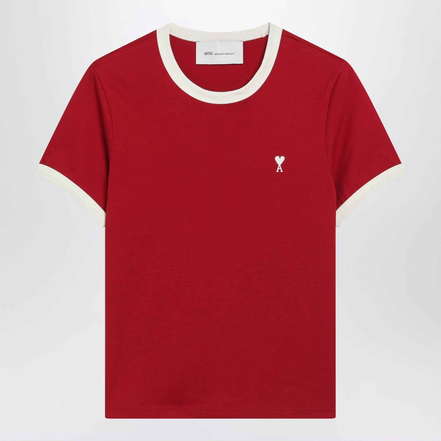 Ami Paris Ami De Cå“Ur Ruby Red Cotton T-Shirt Women AMI PARIS